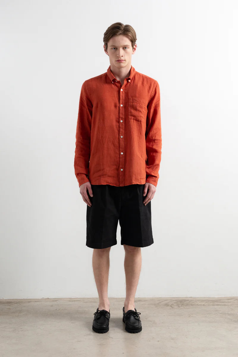 Linen shirt brick