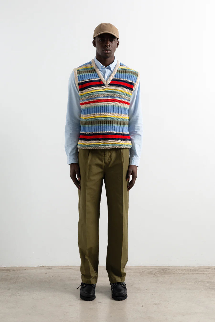 Multi stripes vest off white