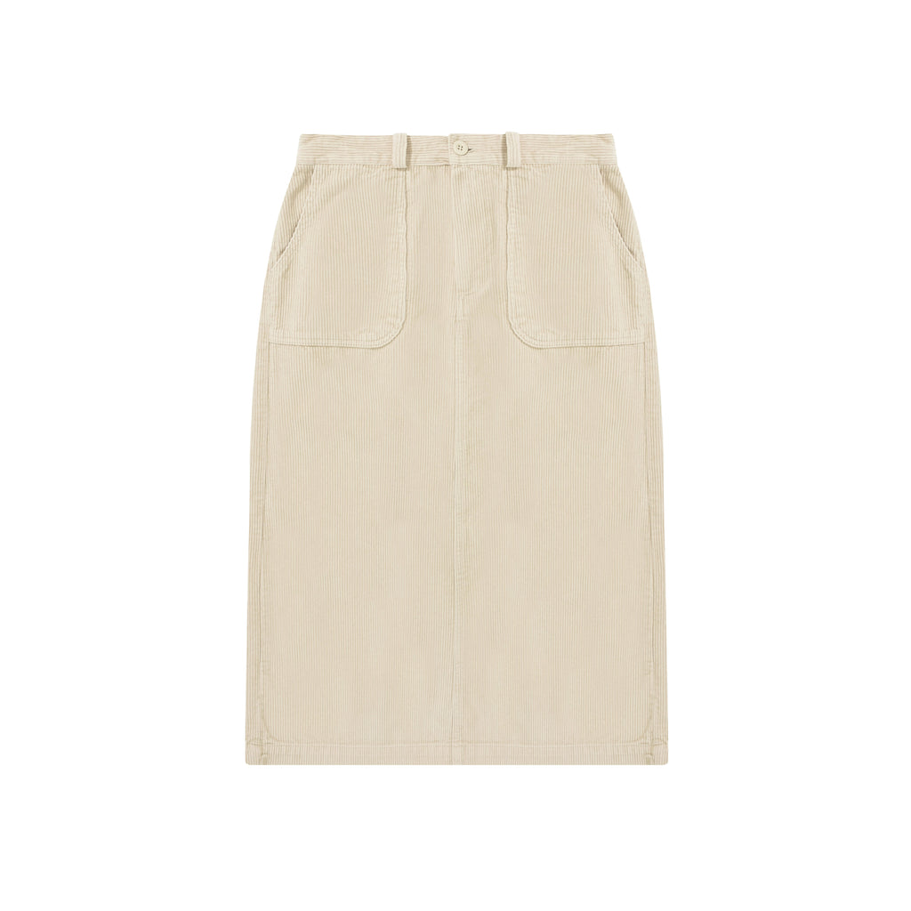 Corduroy fatigue skirt cream