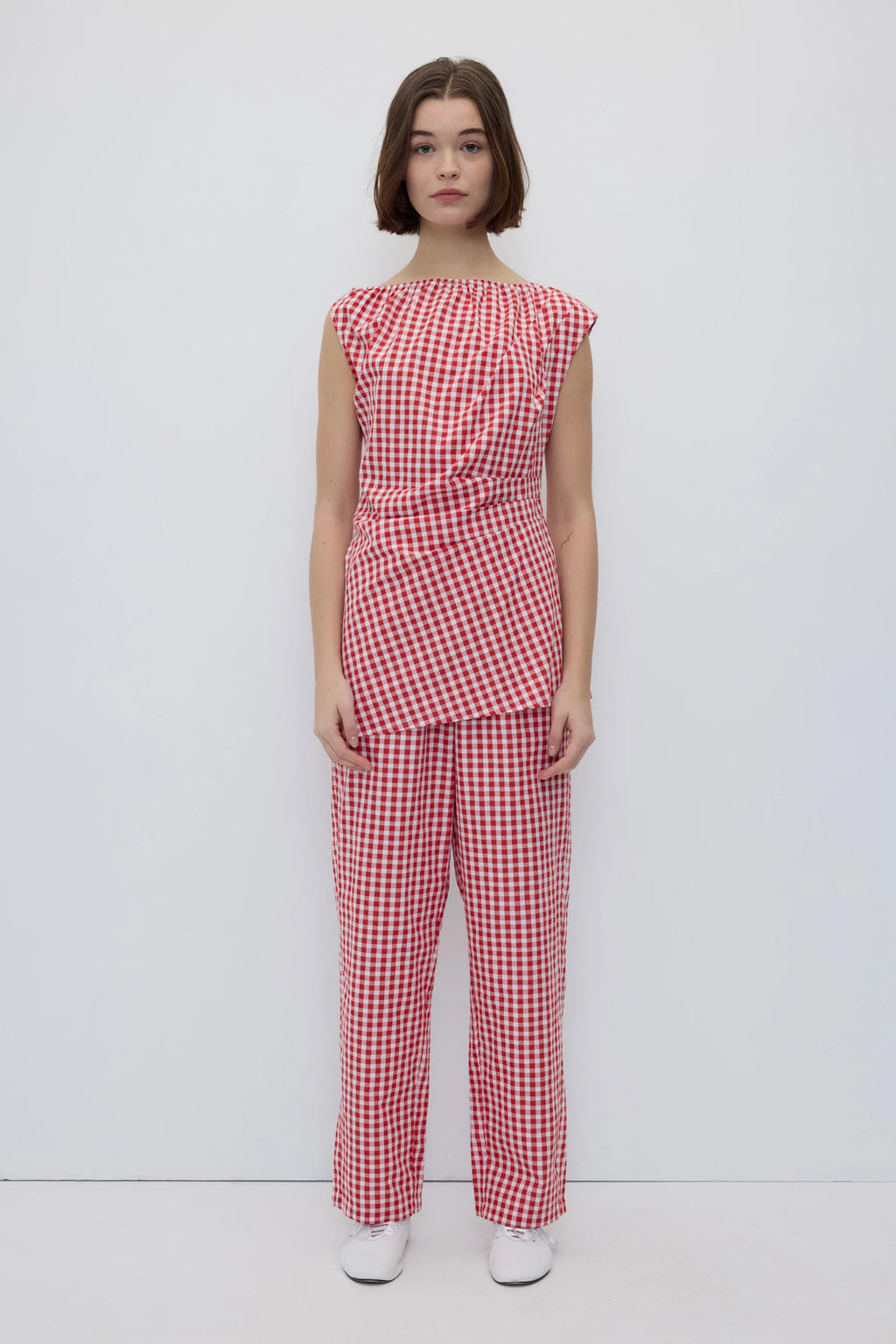 Melisande top red gingham