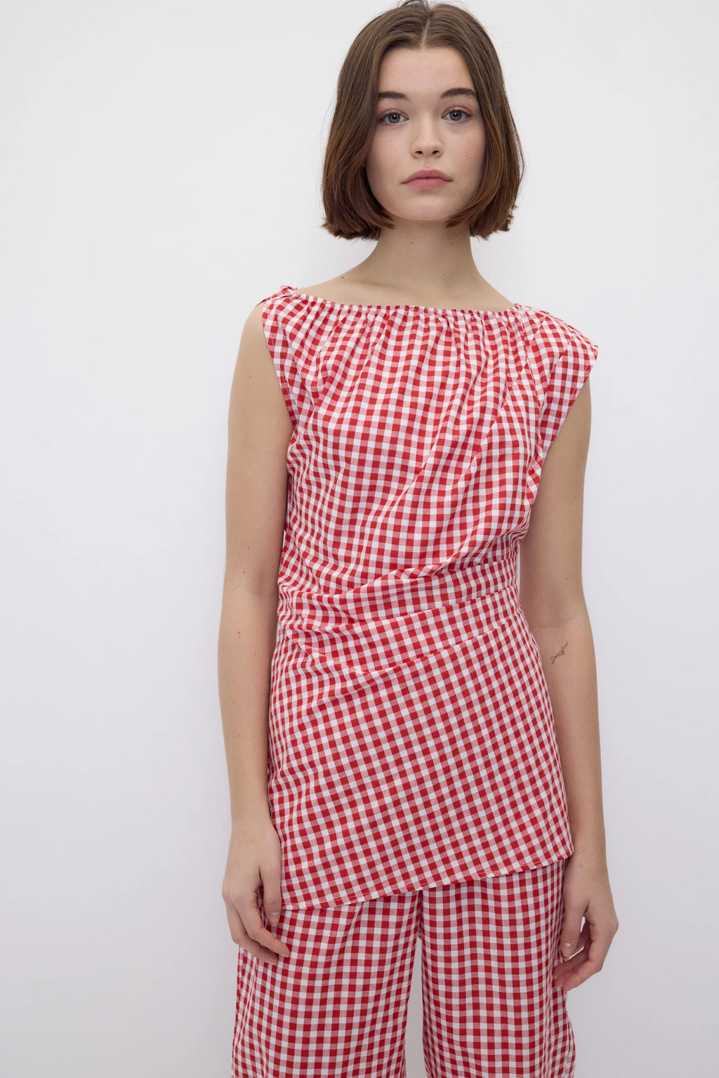 Melisande top red gingham