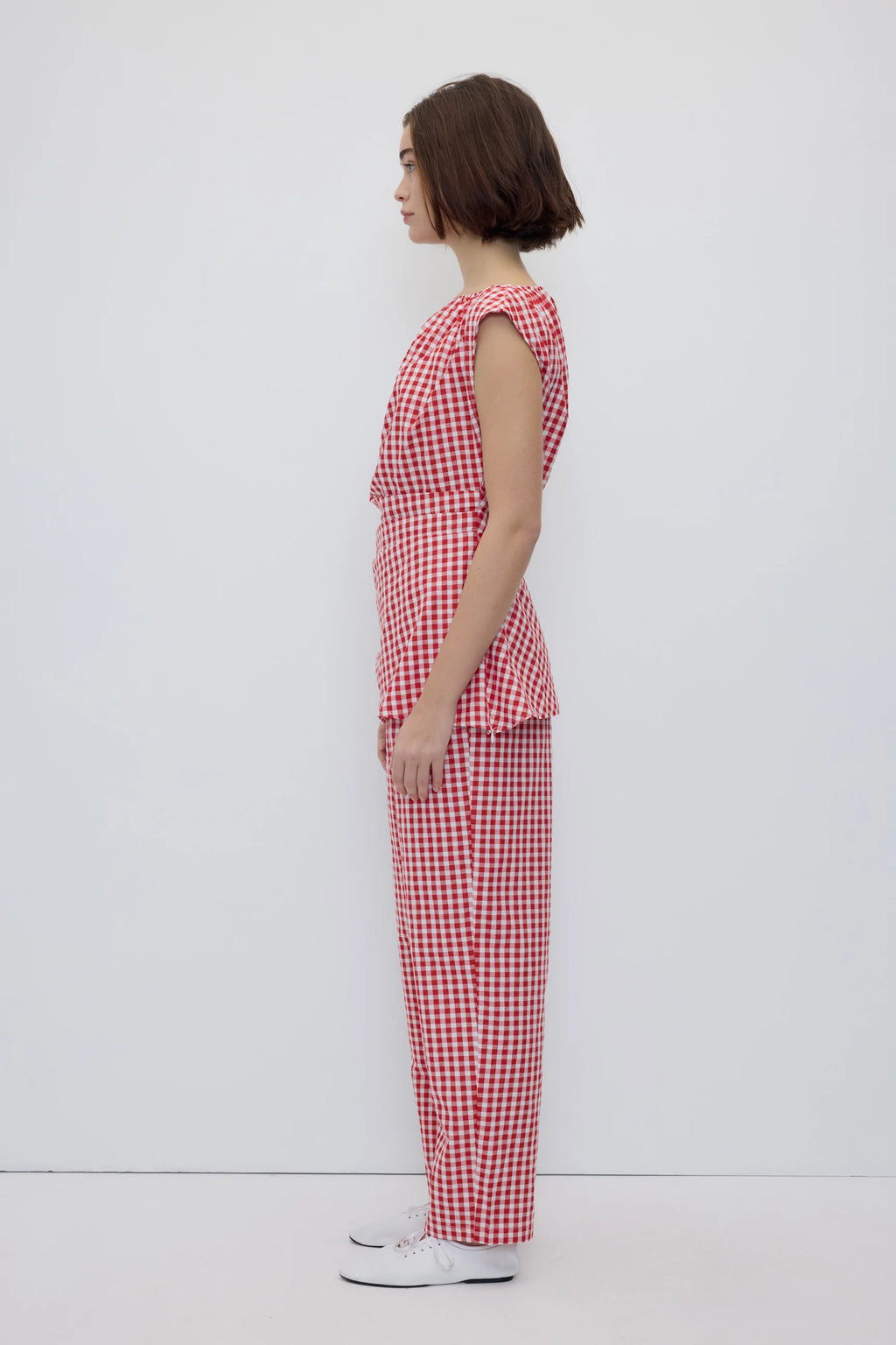 Melisande top red gingham