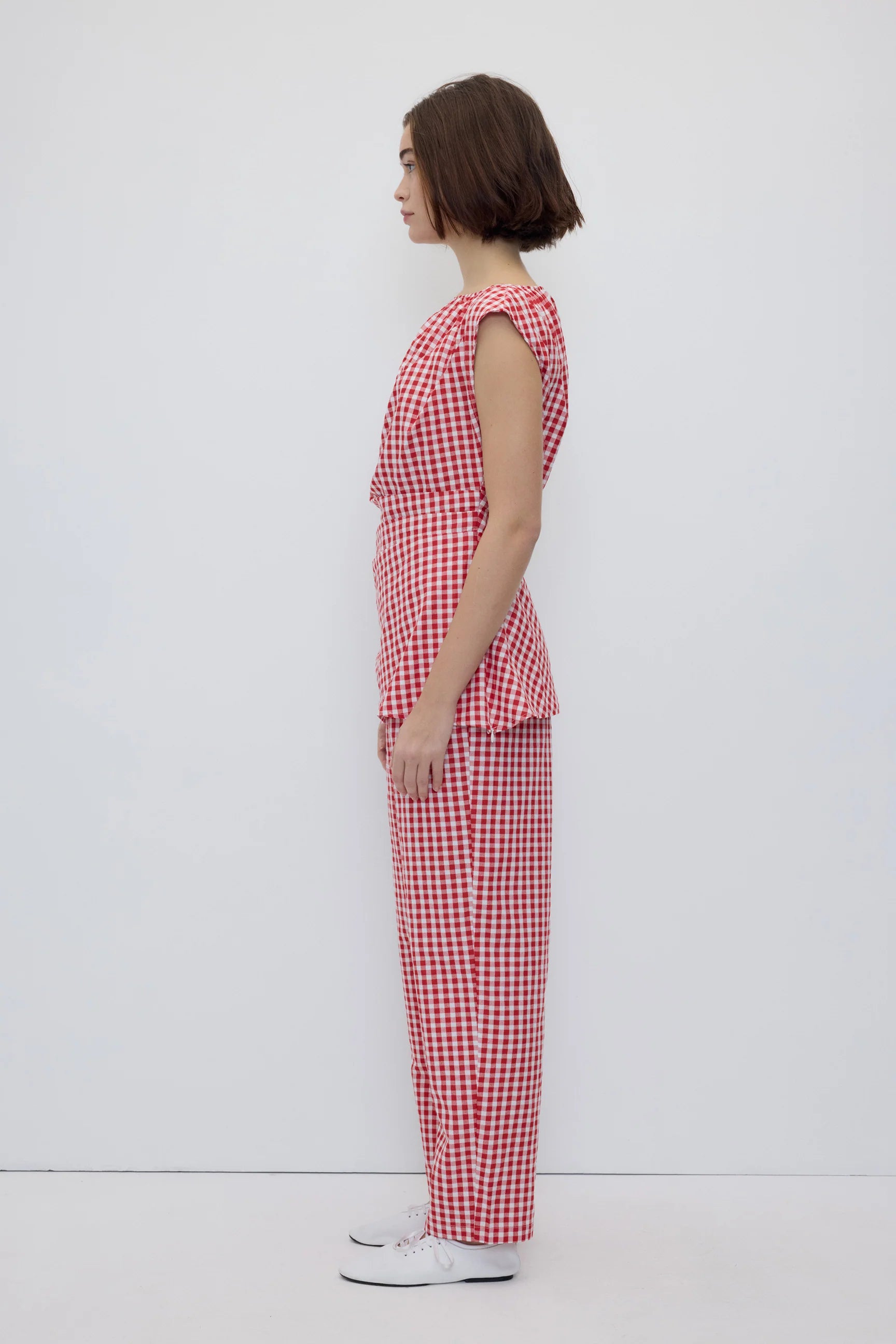 Melisande top red gingham