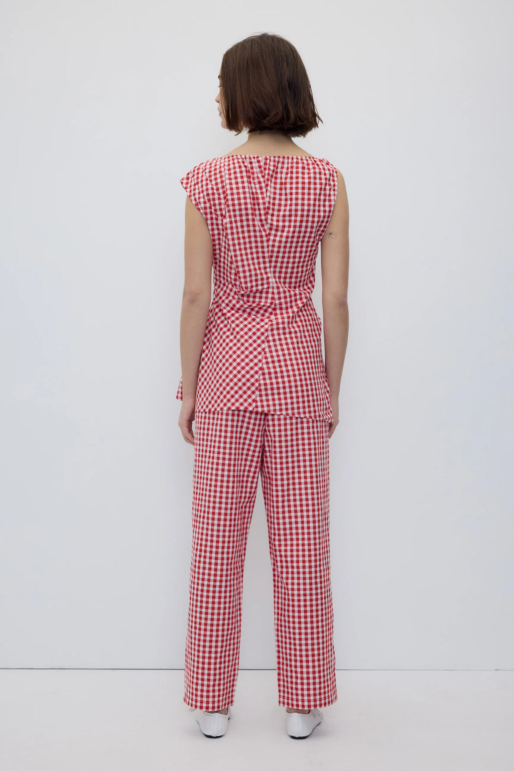 Melisande top red gingham
