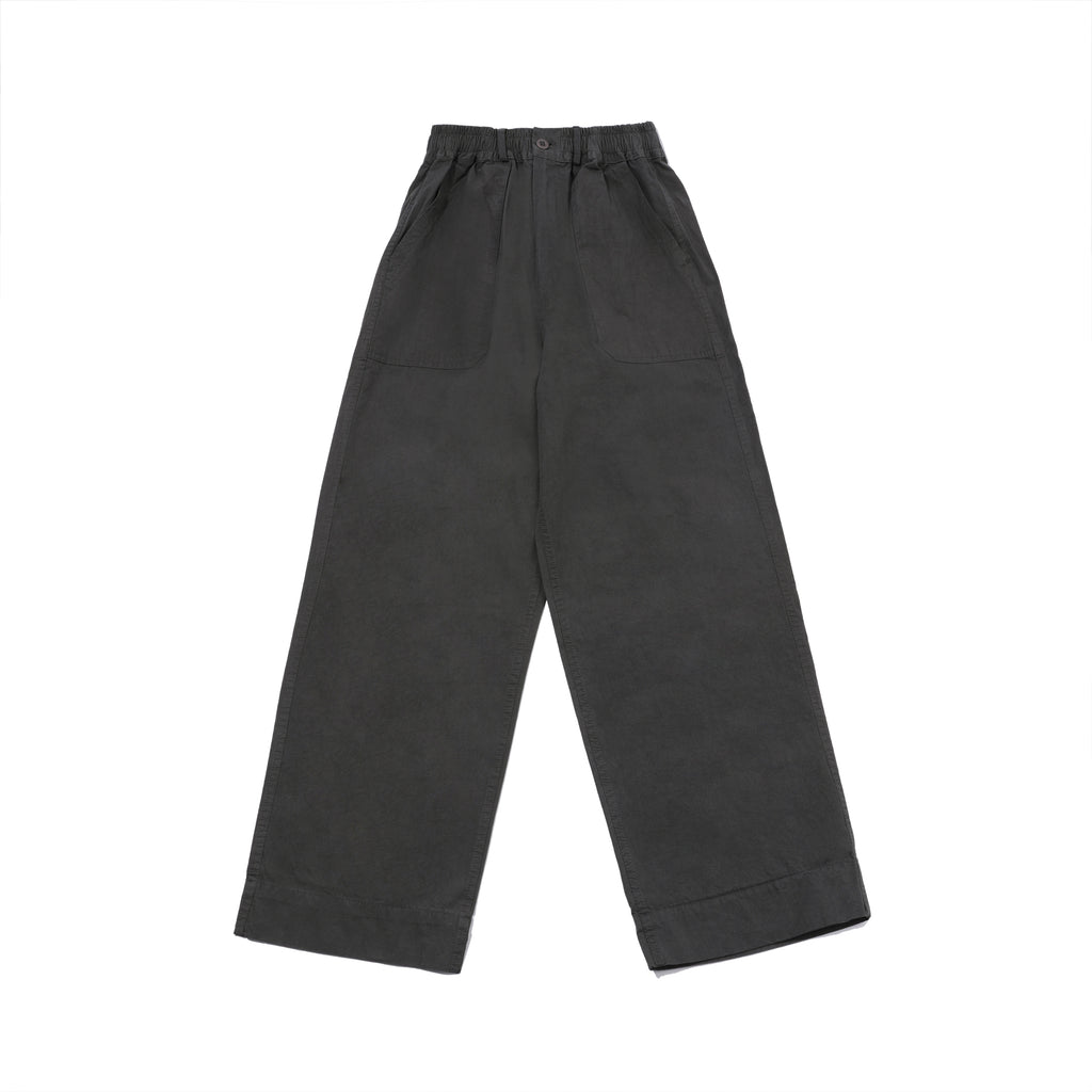 One tuck wide fatigue pants charcoal