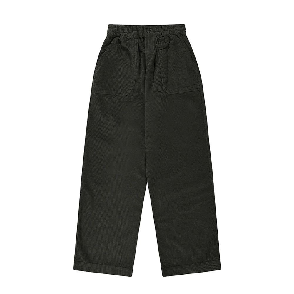 One tuck fatigue corduroy pants charcoal