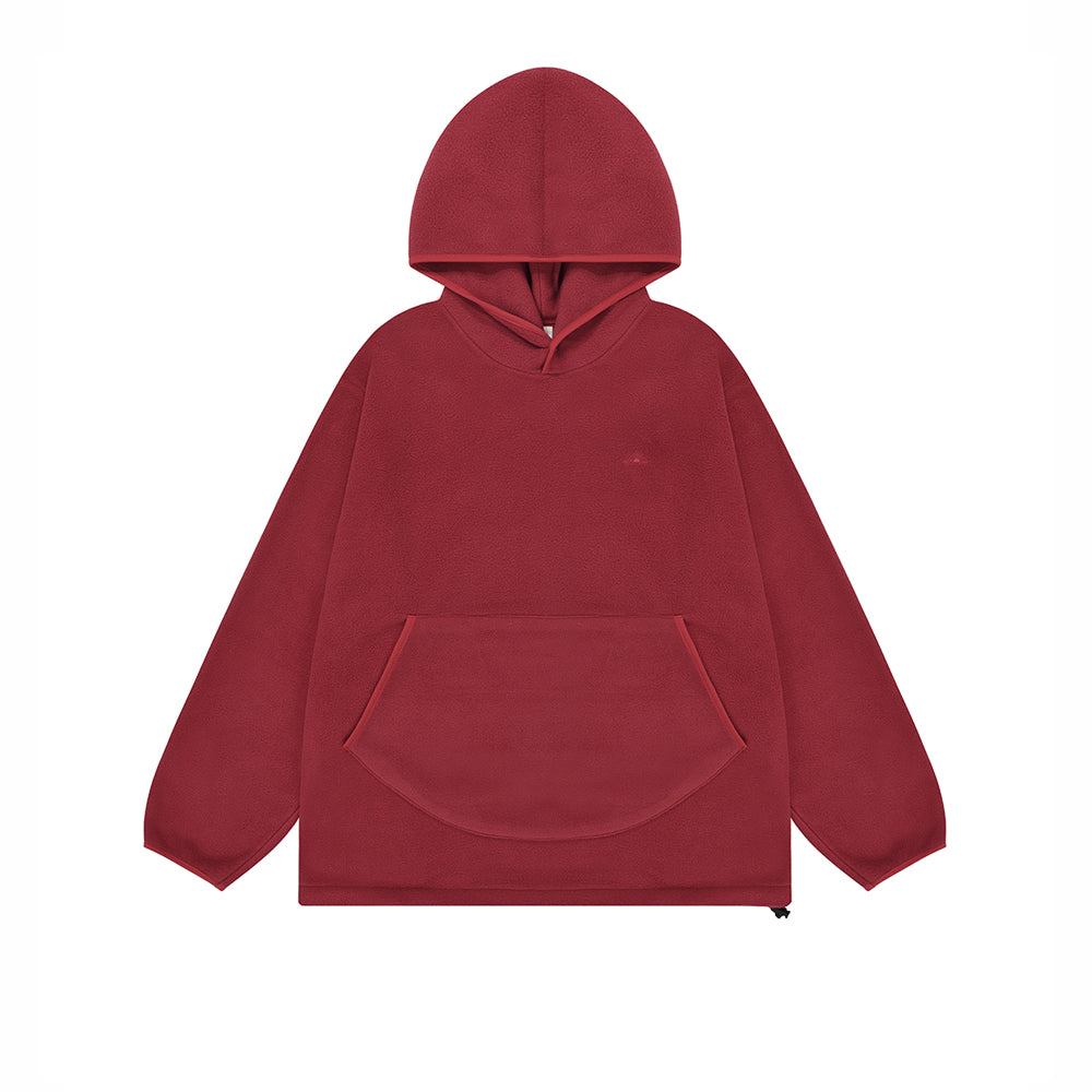 Sunrise fleece button hoodie tomato