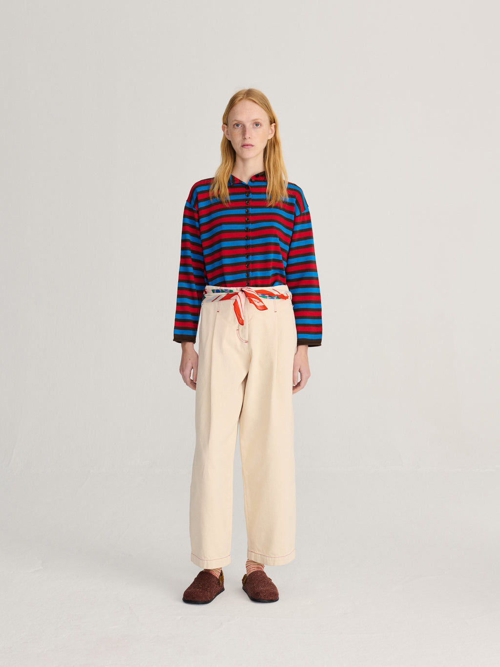 Striped cotton cardigan multi