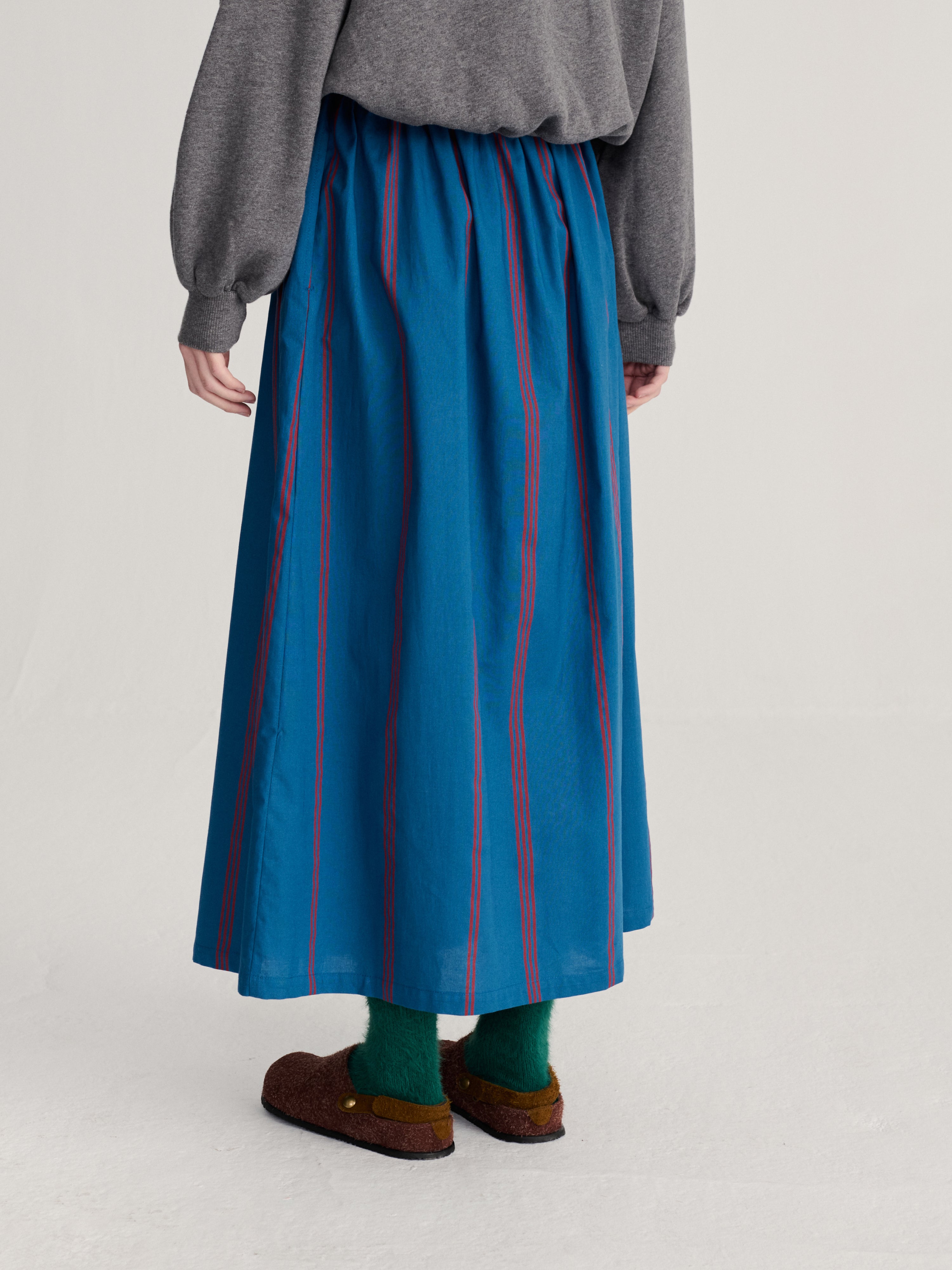Triple stripes all over skirt blue