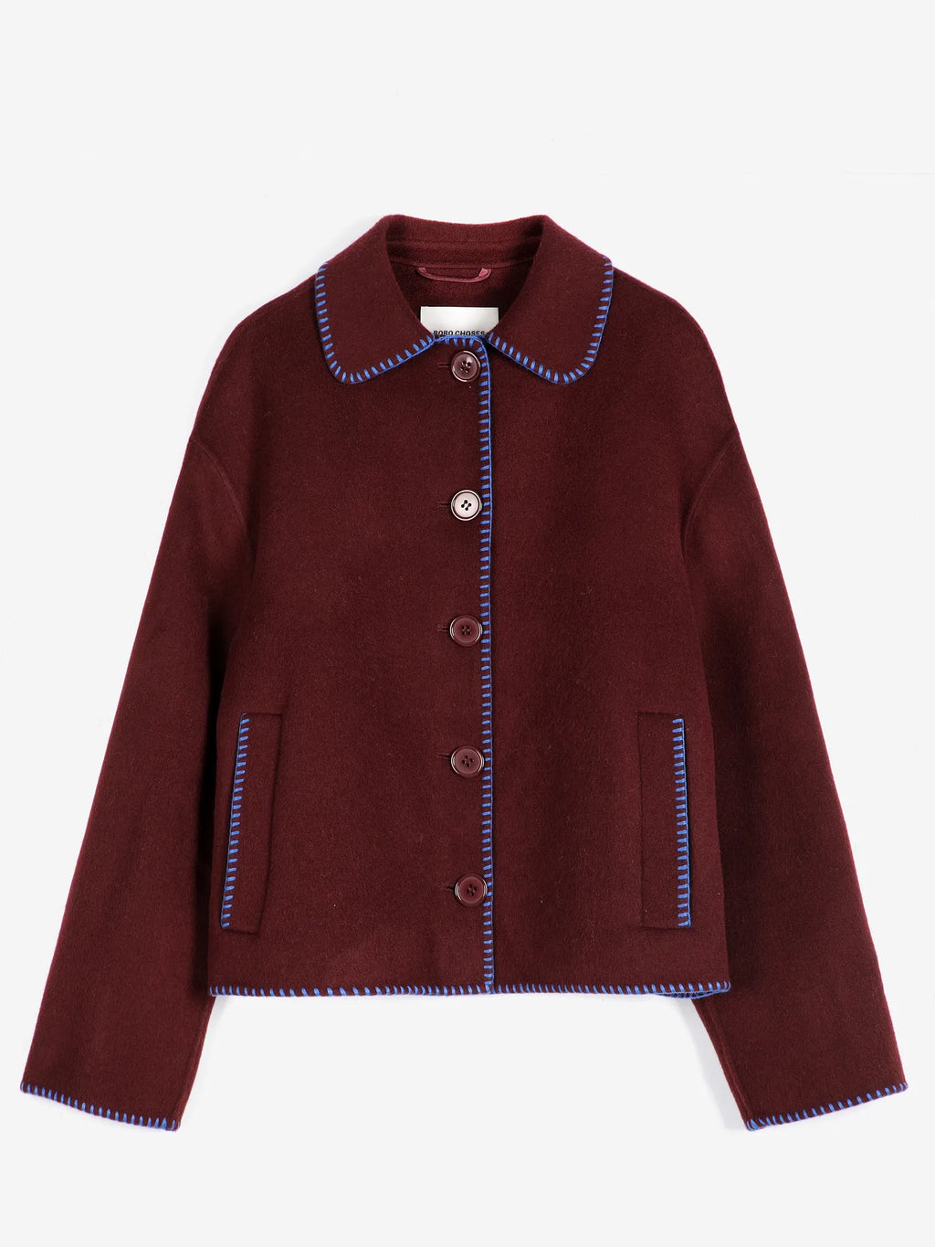 Hand made wool jacket burgundy