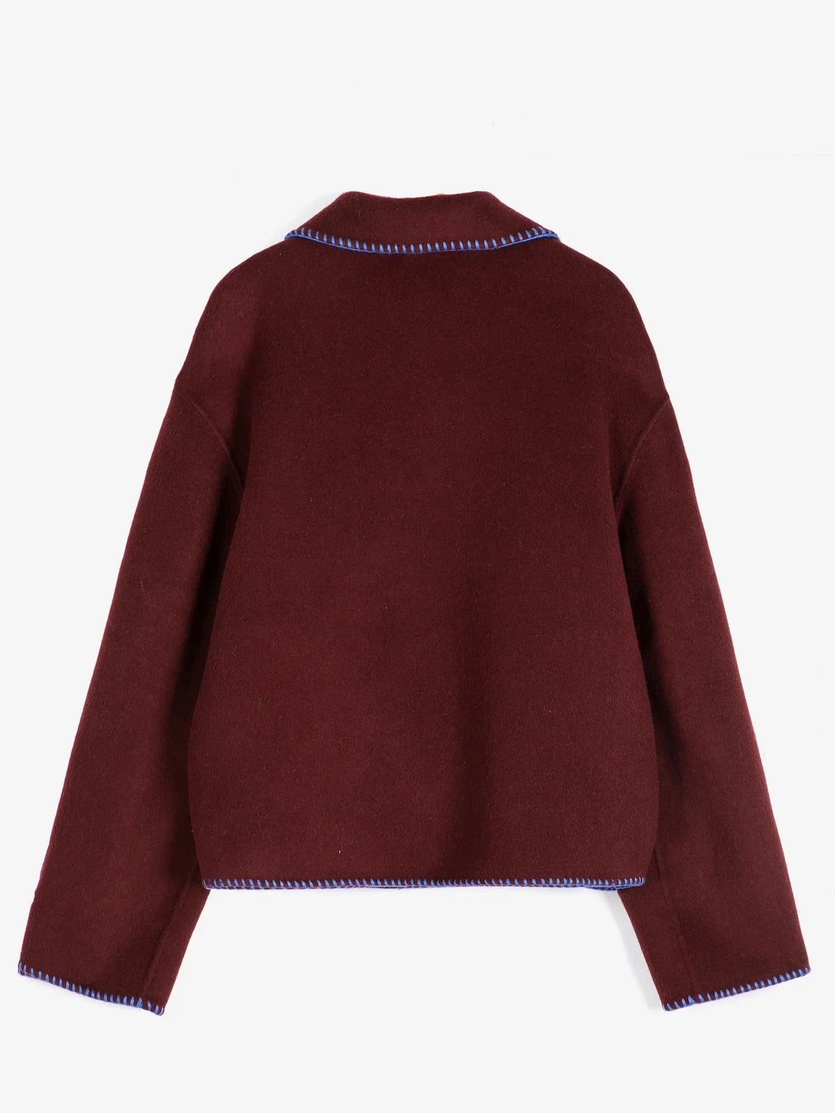 Hand made wool jacket burgundy