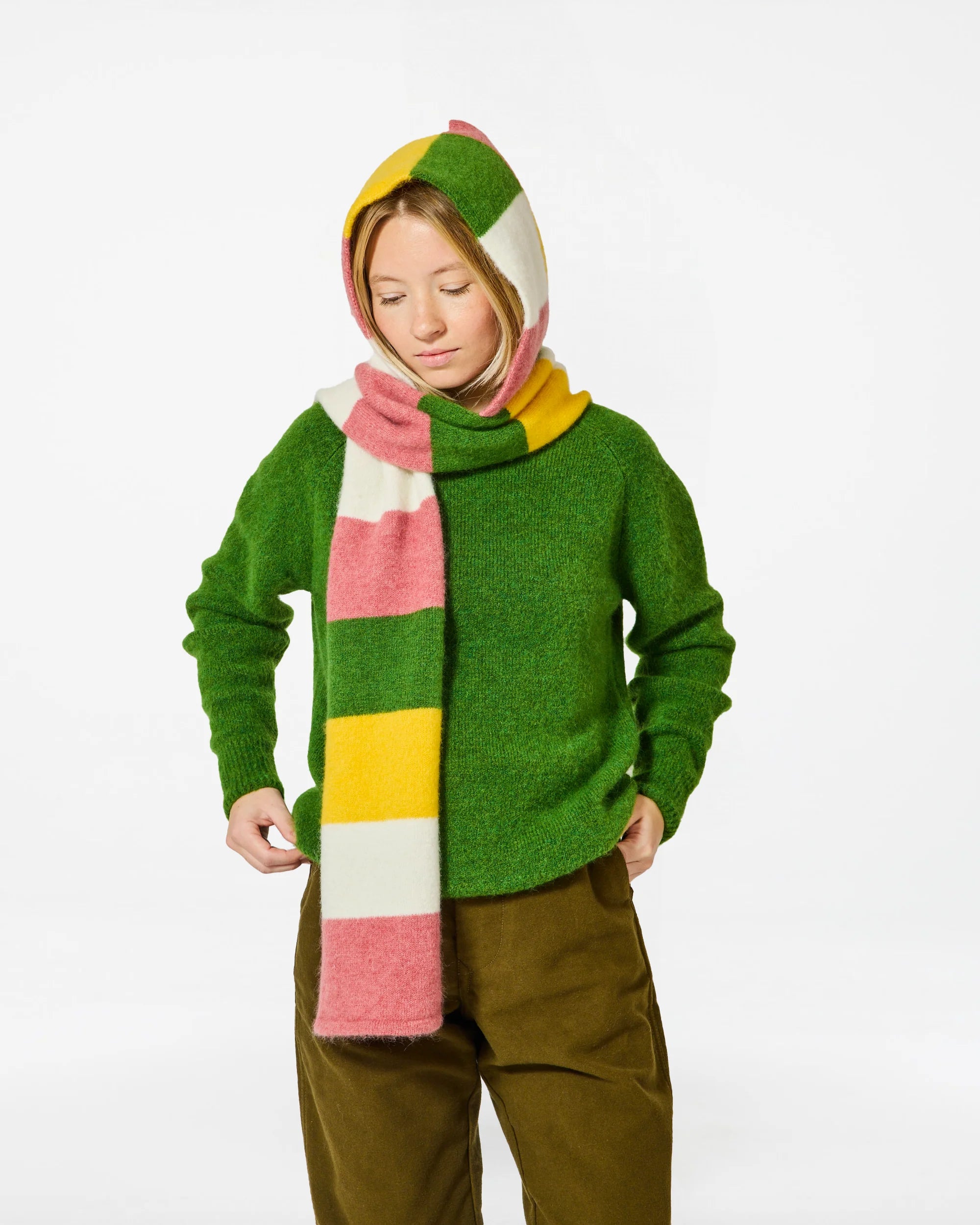 Baby hood multi green