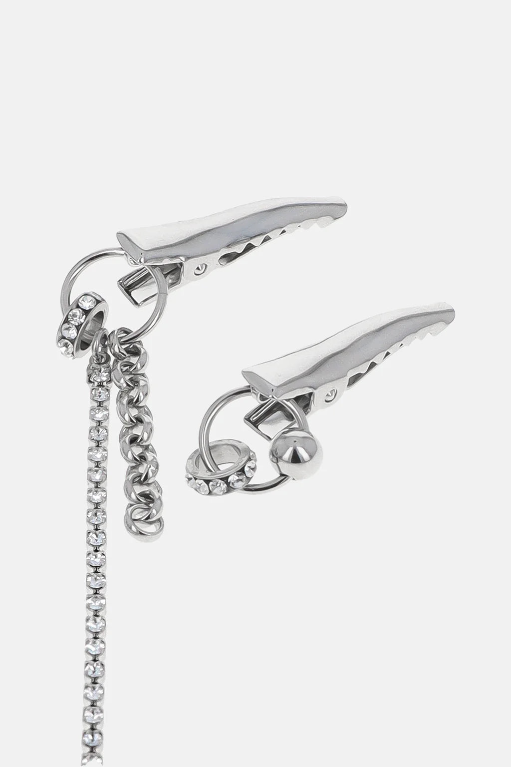 Bel crystal hair clip set palladium