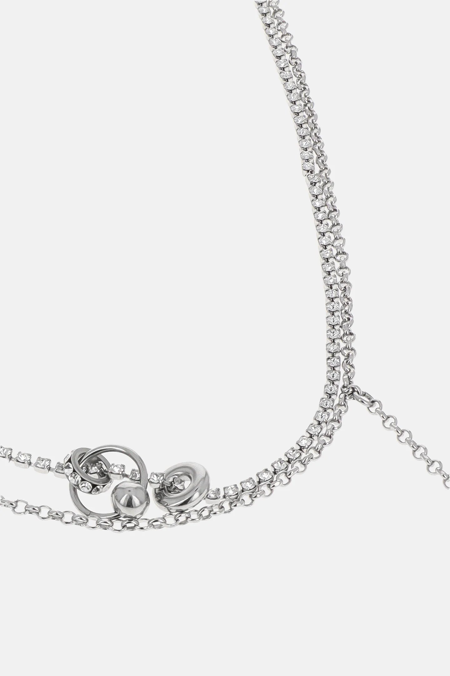 Bel crystal necklace palladium