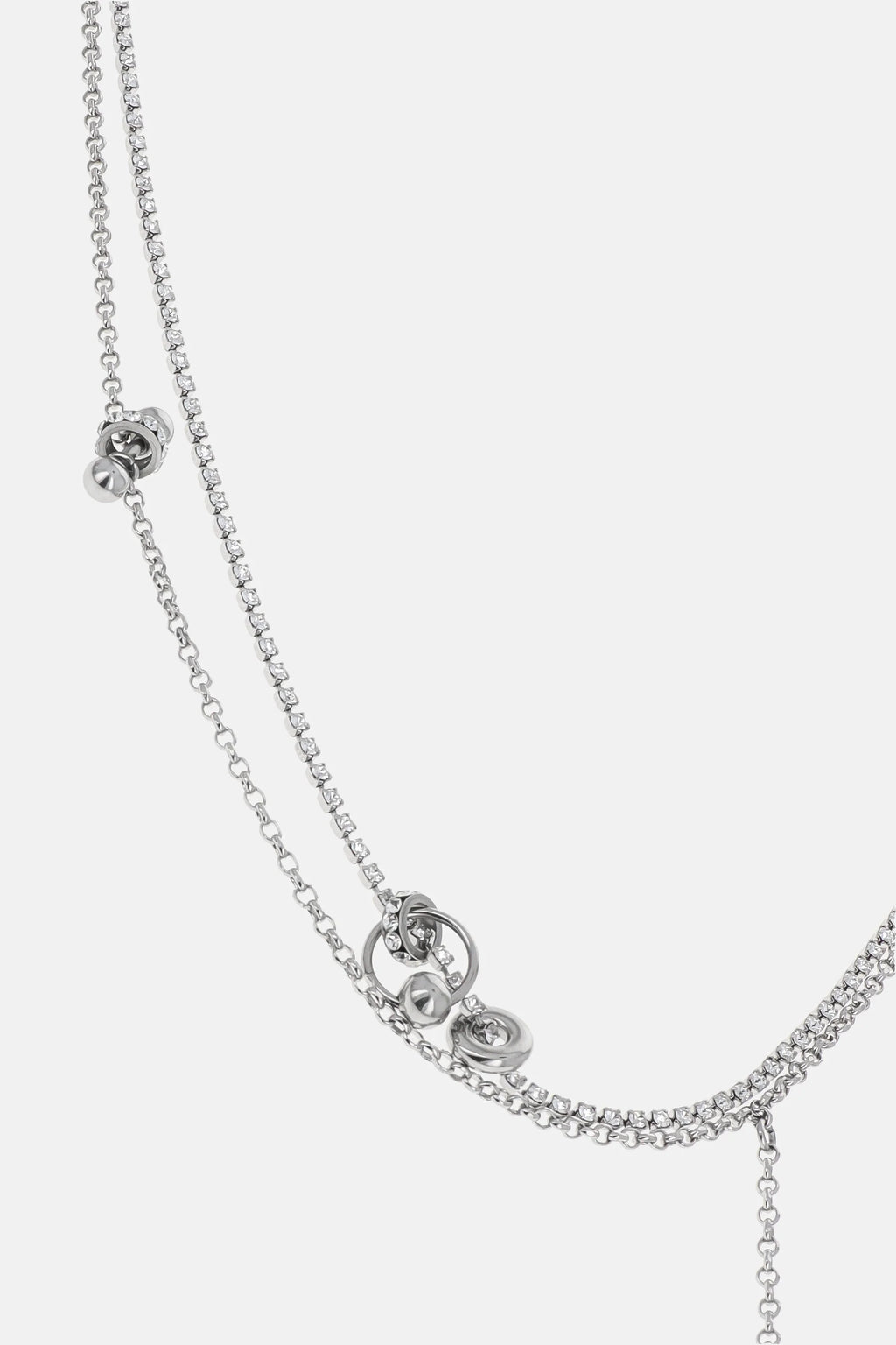 Bel crystal necklace palladium