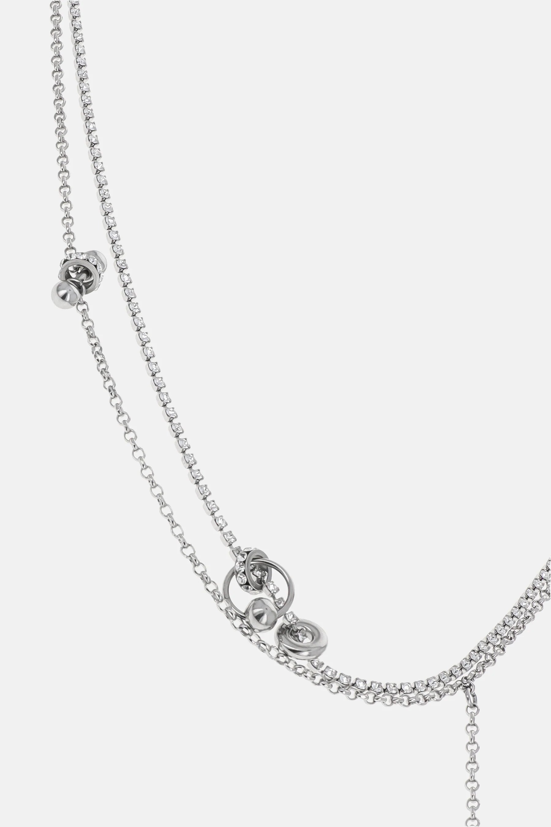 Bel crystal necklace palladium
