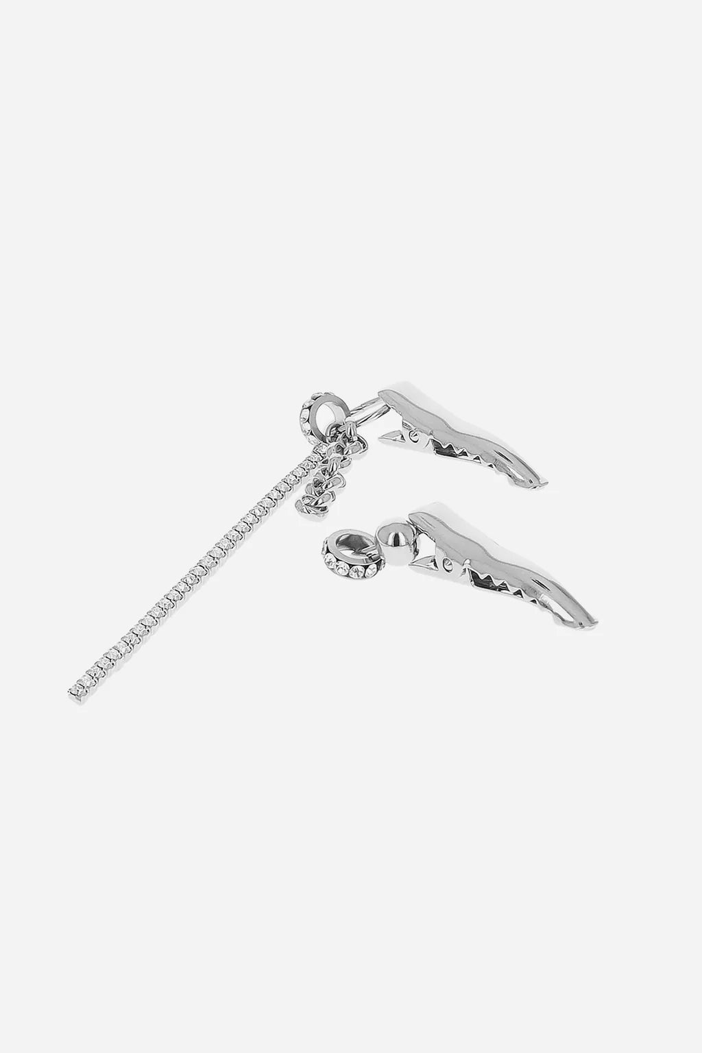 Bel crystal hair clip set palladium