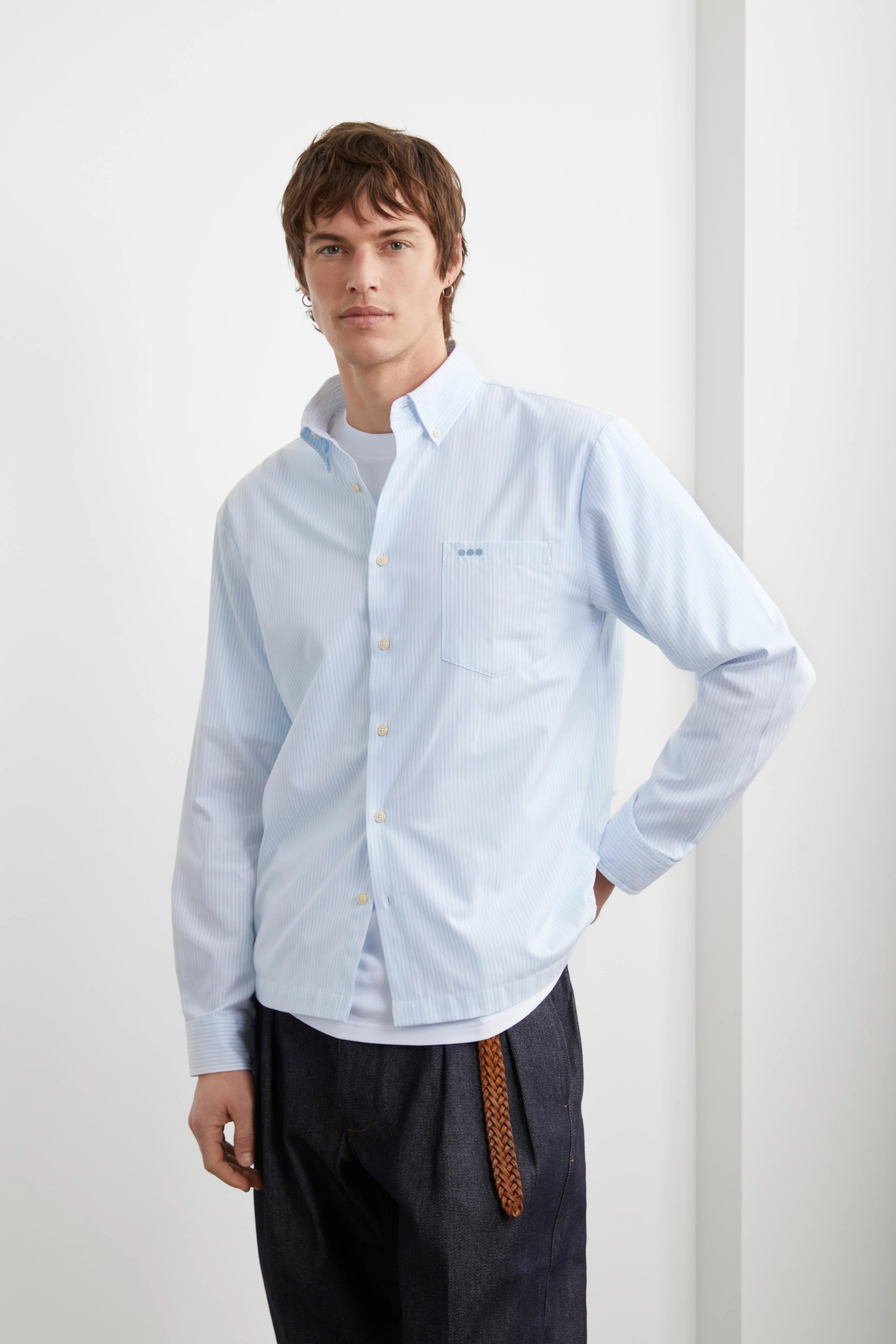Chemise Oxford HEOL bleu à rayures