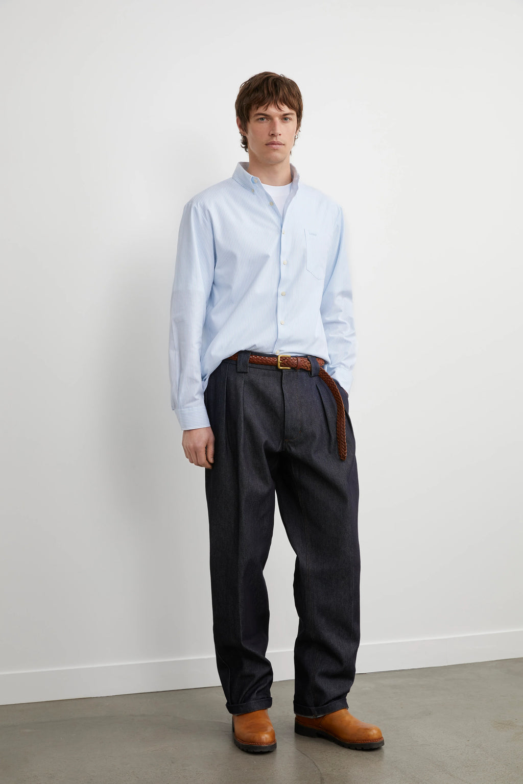 Chemise Oxford HEOL bleu à rayures