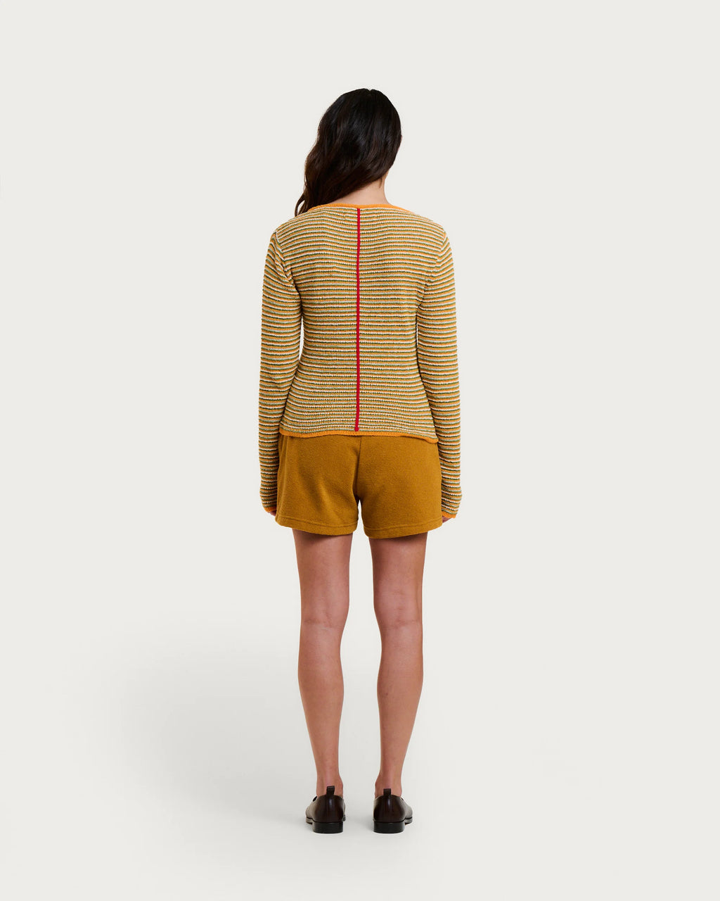 Cardigan cleo spuma orange stripes