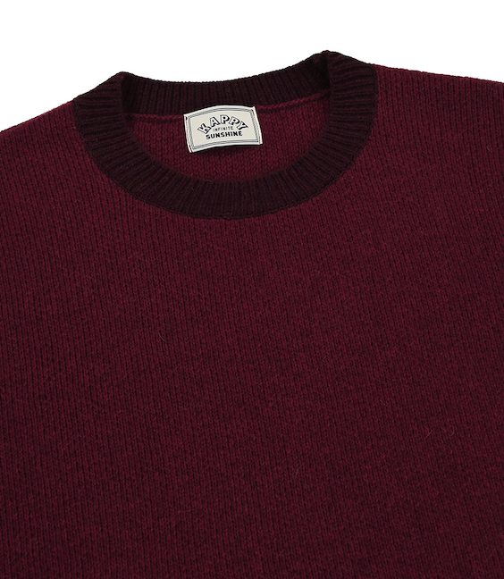 Ringer round wool knit red