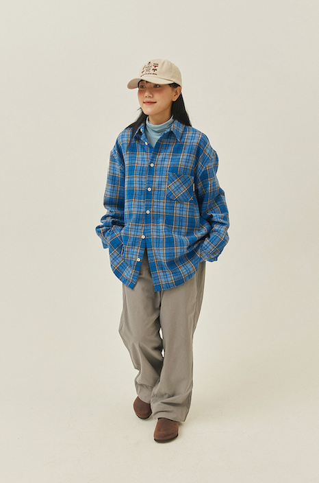 Country check shirt blue