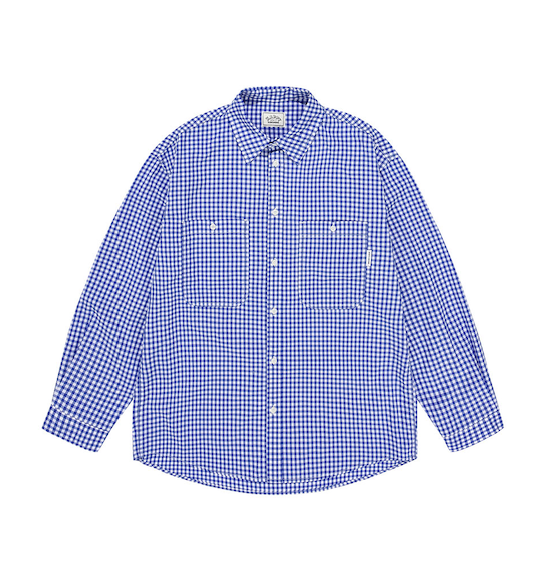 Gingham check shirt navy