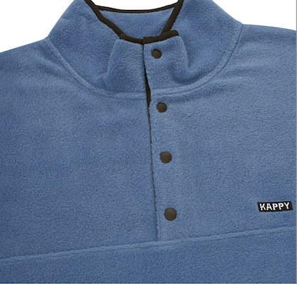 Fleece button anorak sky blue