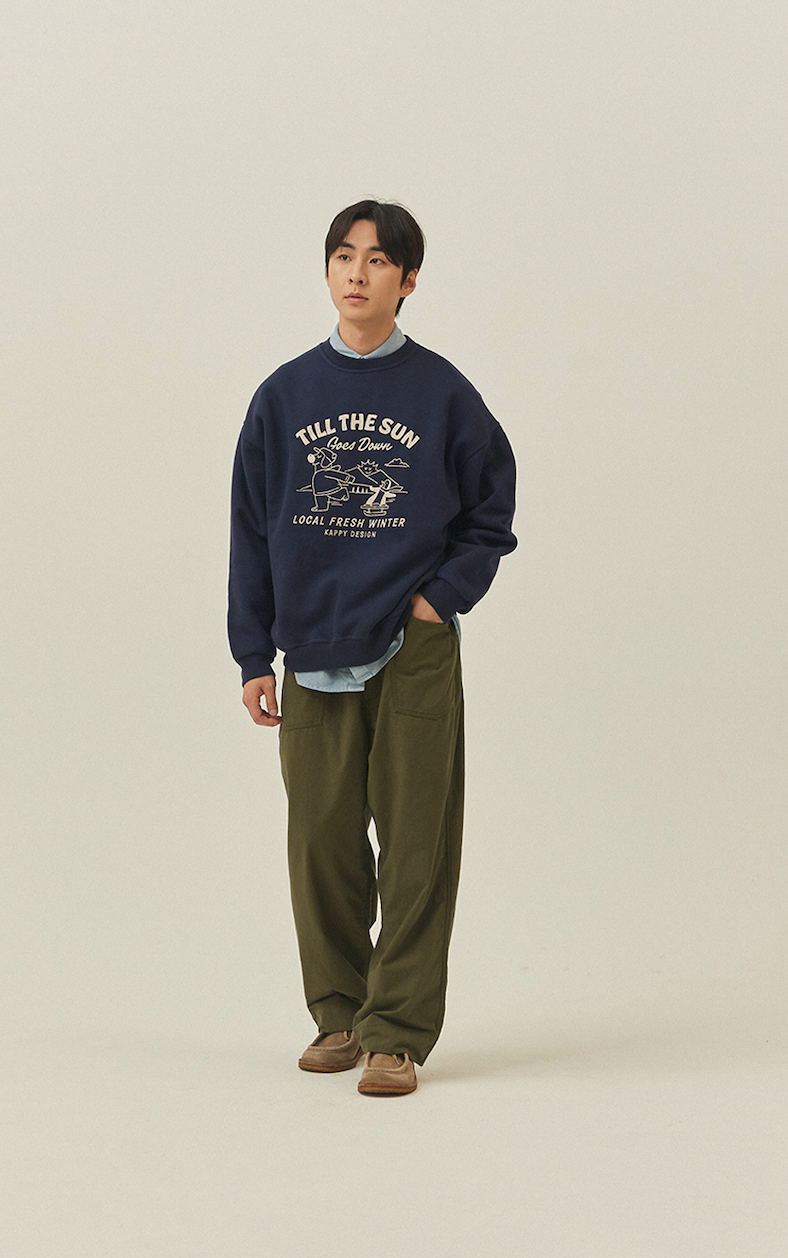 Kappy bear fluff sweatshirt navy