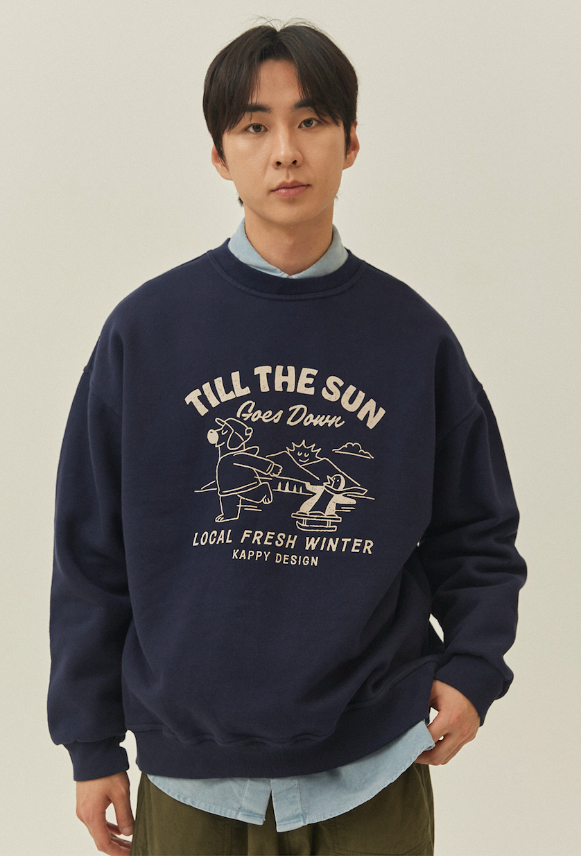Kappy bear fluff sweatshirt navy