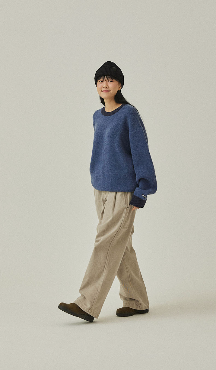 Two tuck wide kation pants light beige