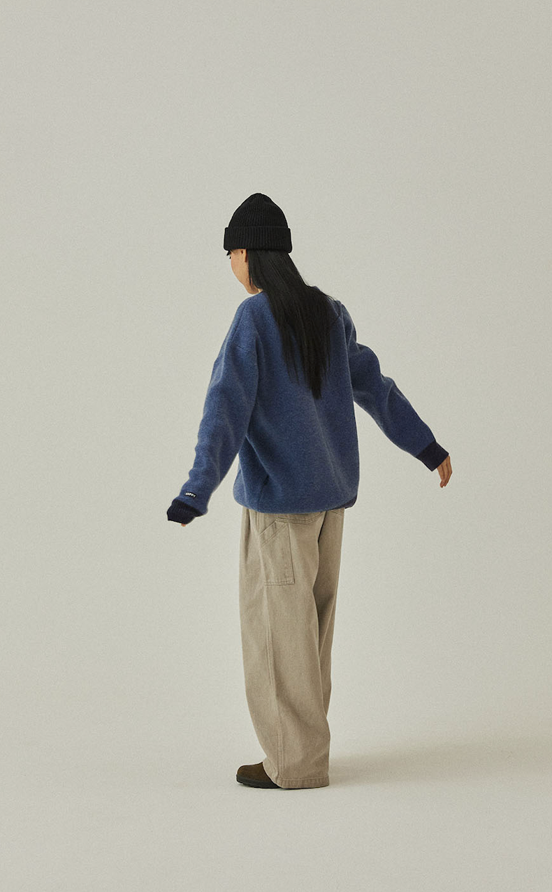 Two tuck wide kation pants light beige