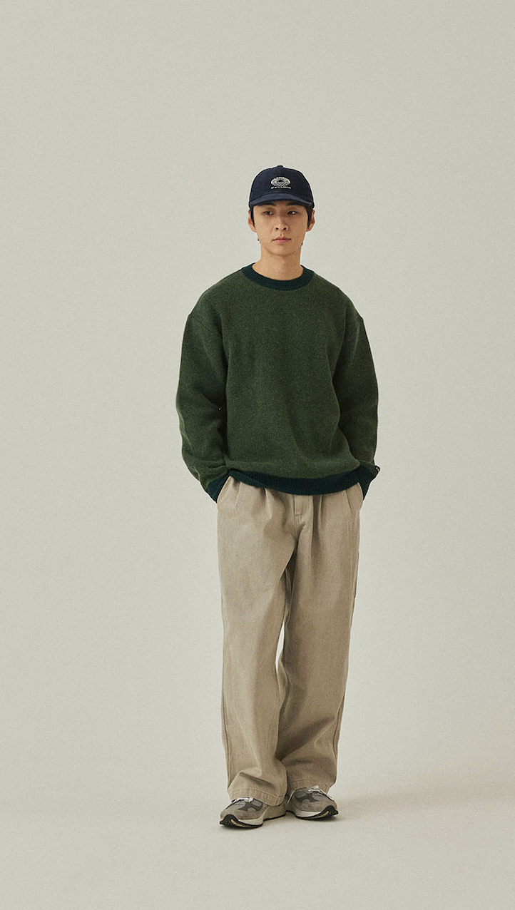 Two tuck wide kation pants light beige