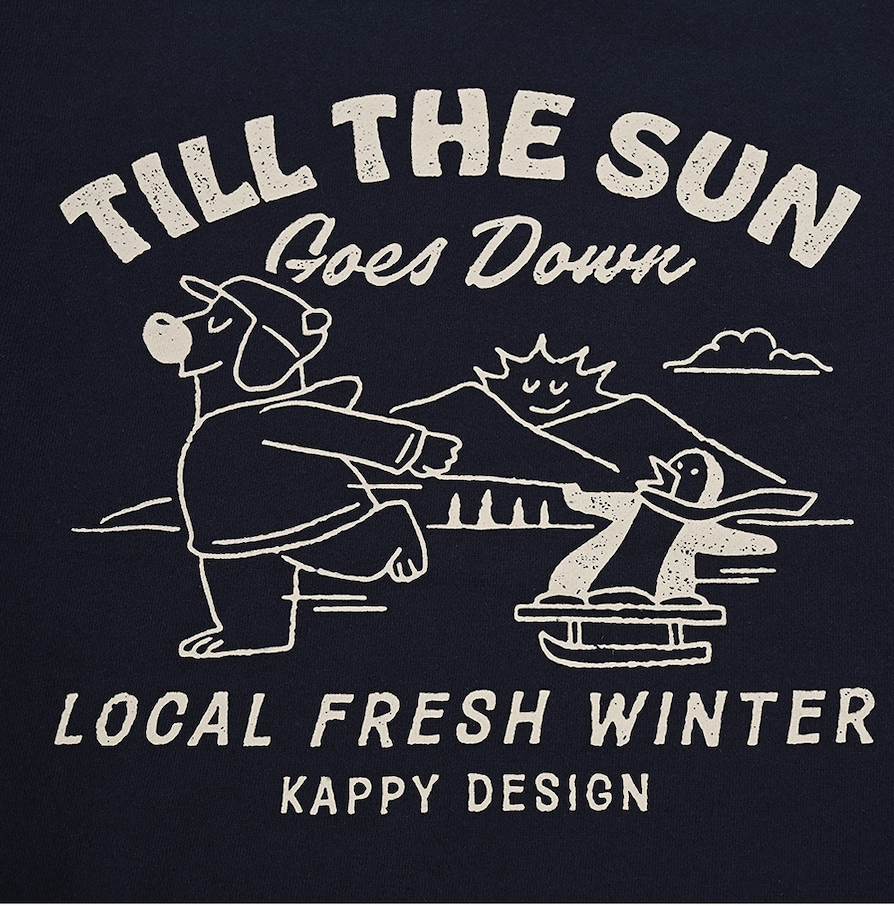 Kappy bear fluff sweatshirt navy