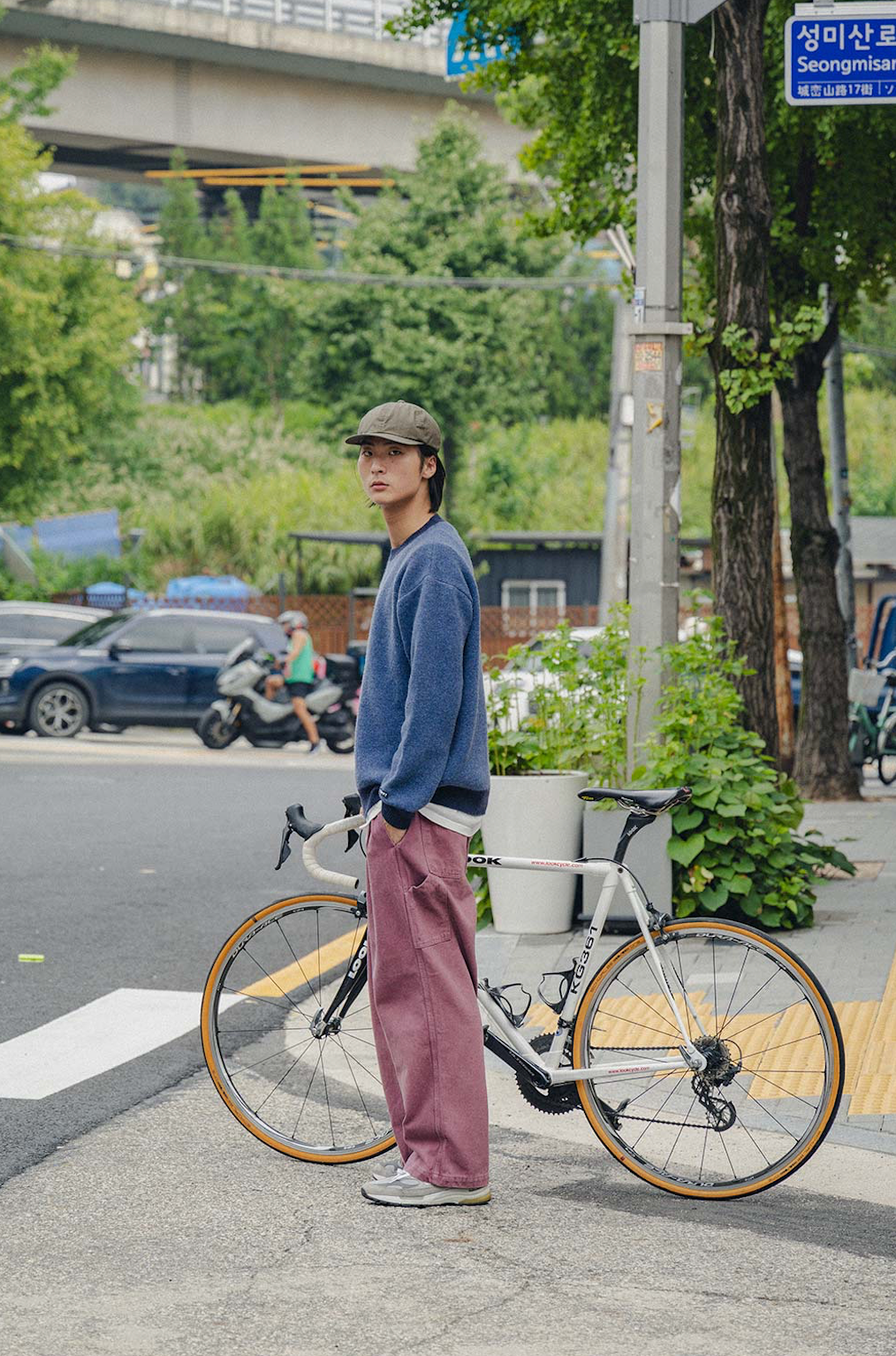 Two tuck wide kation pants purple