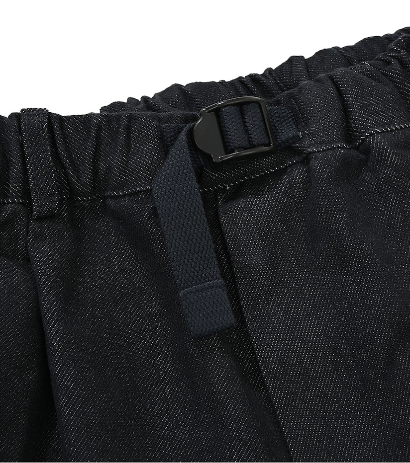 Two tuck wide denim pants deep indigo