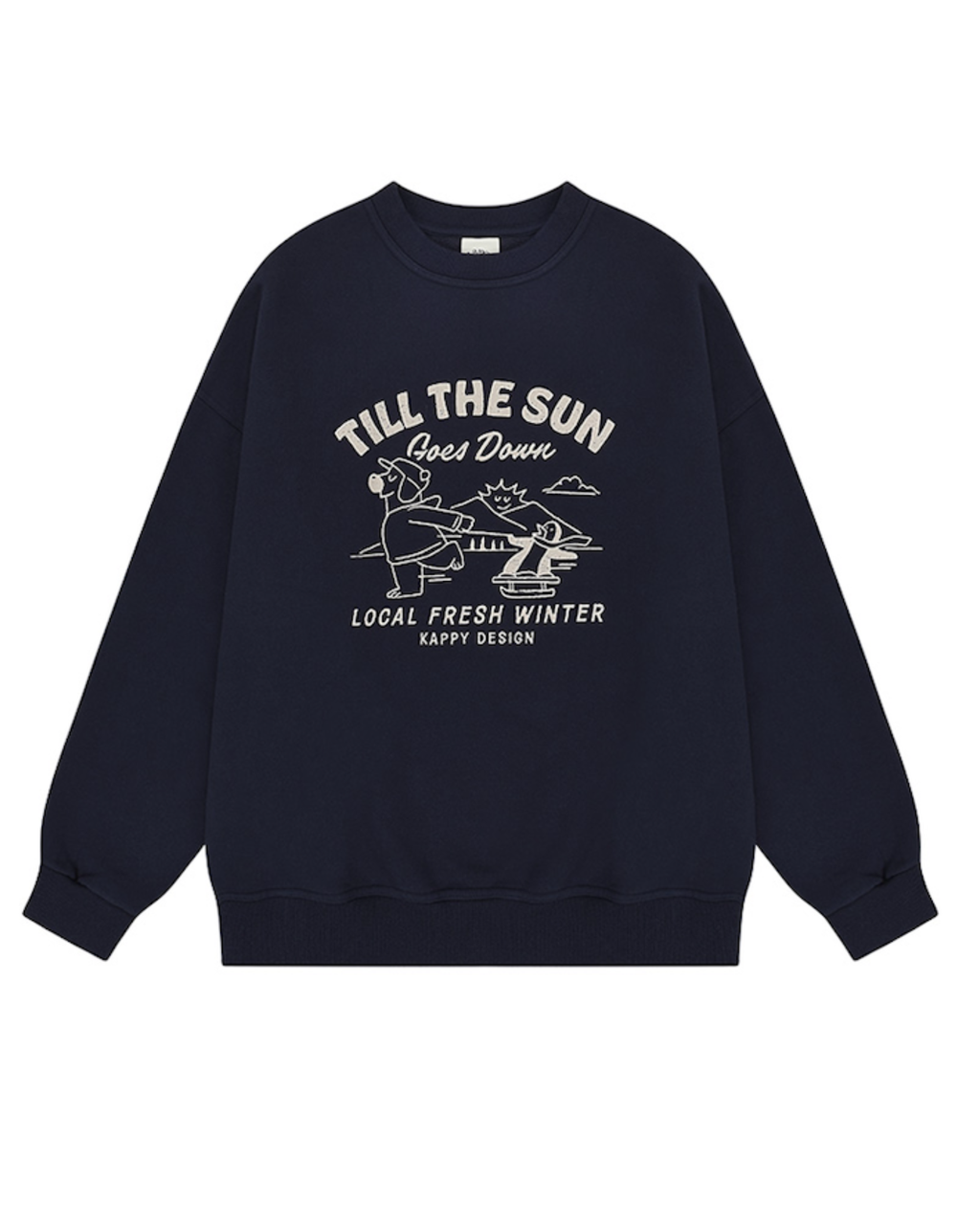 Kappy bear fluff sweatshirt navy