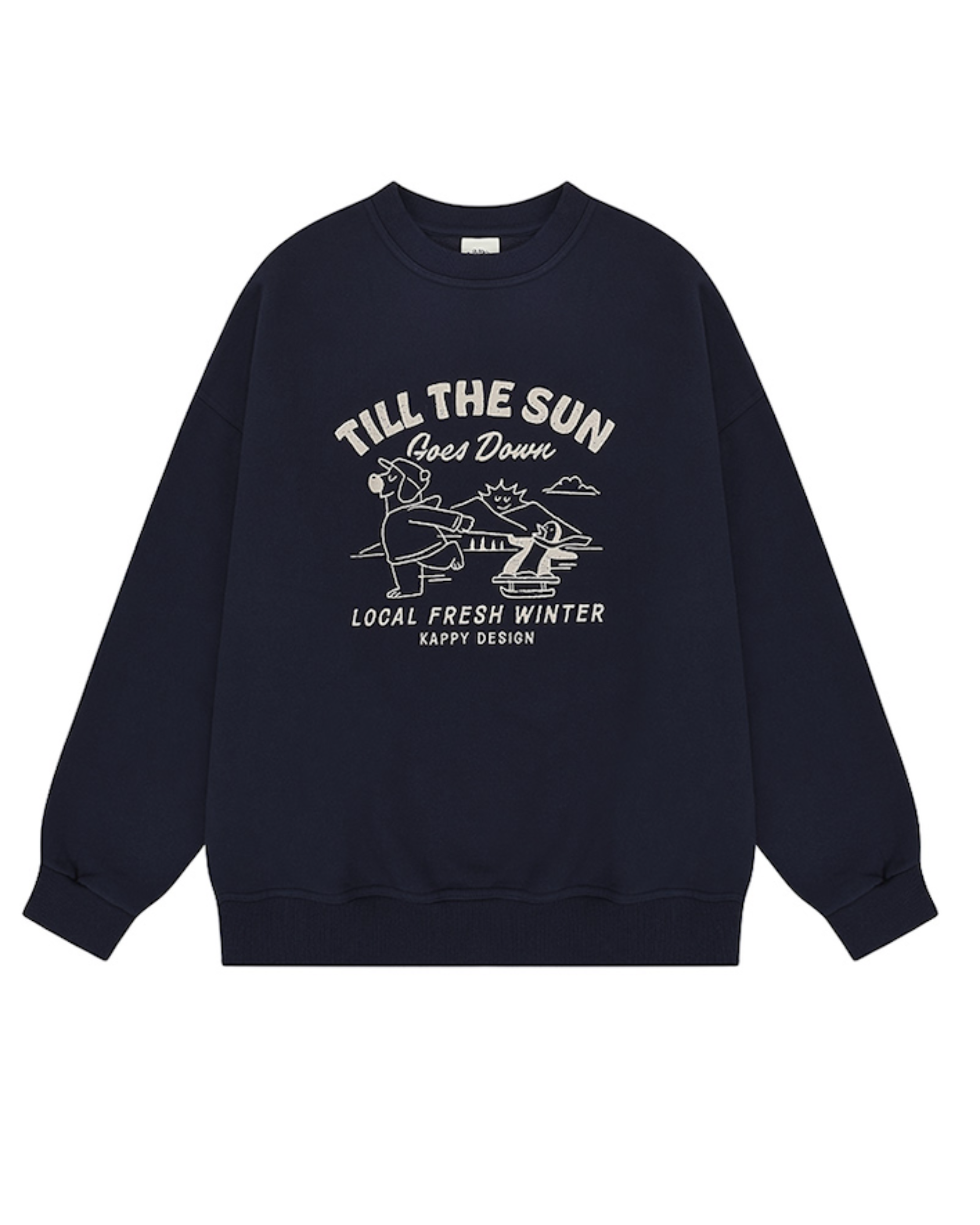 Kappy bear fluff sweatshirt navy