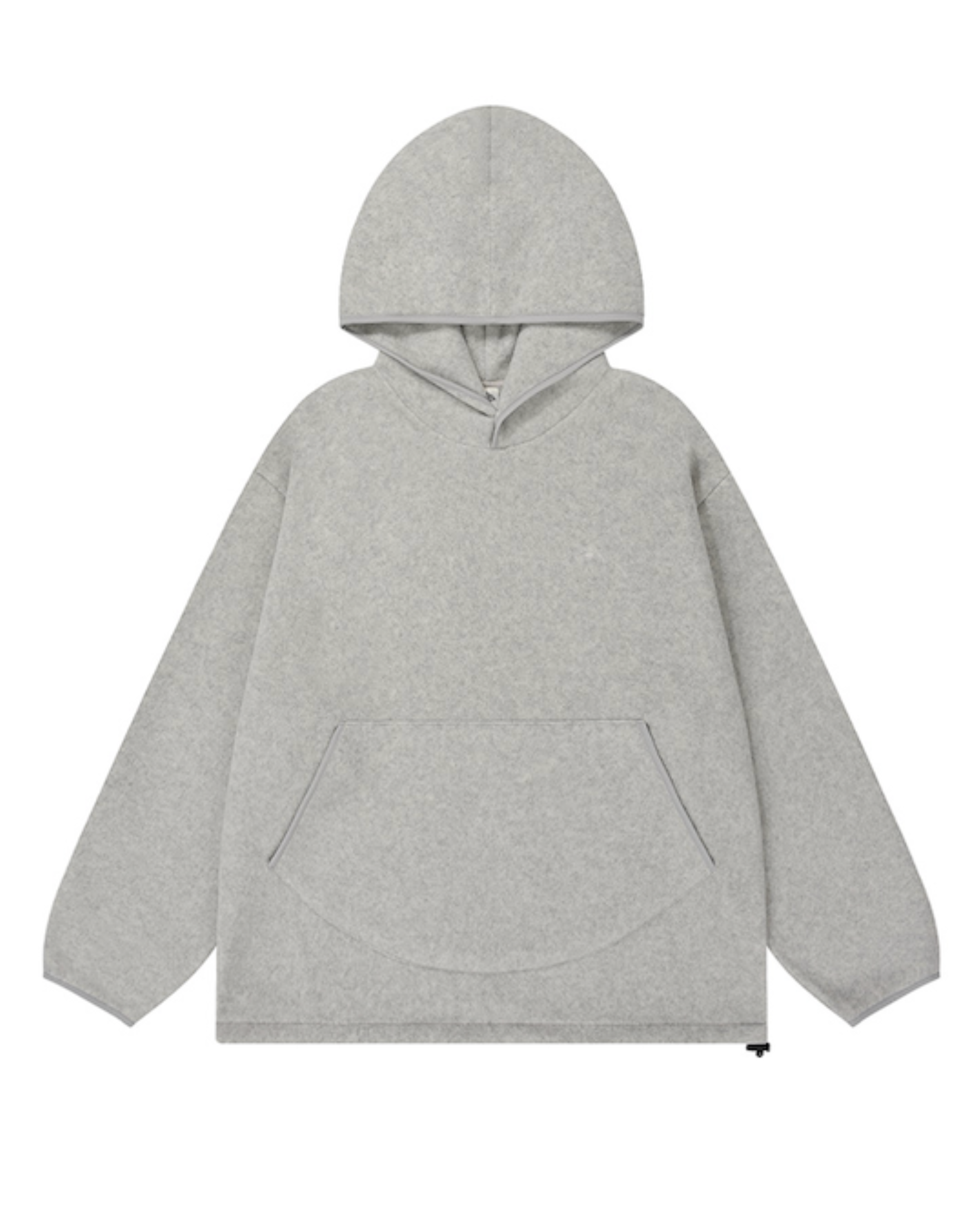 Sunrise fleece button hoodie melange white
