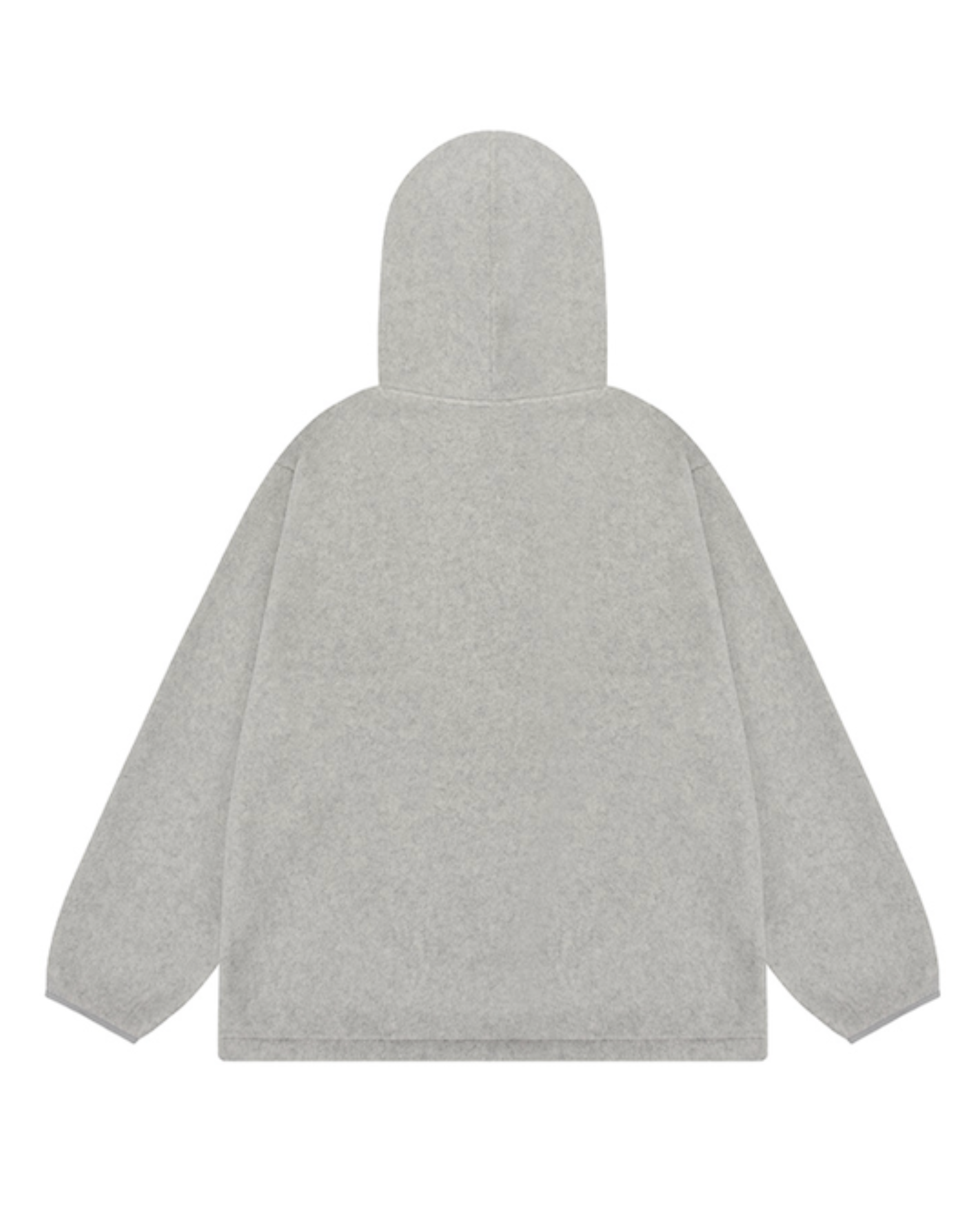 Sunrise fleece button hoodie melange white