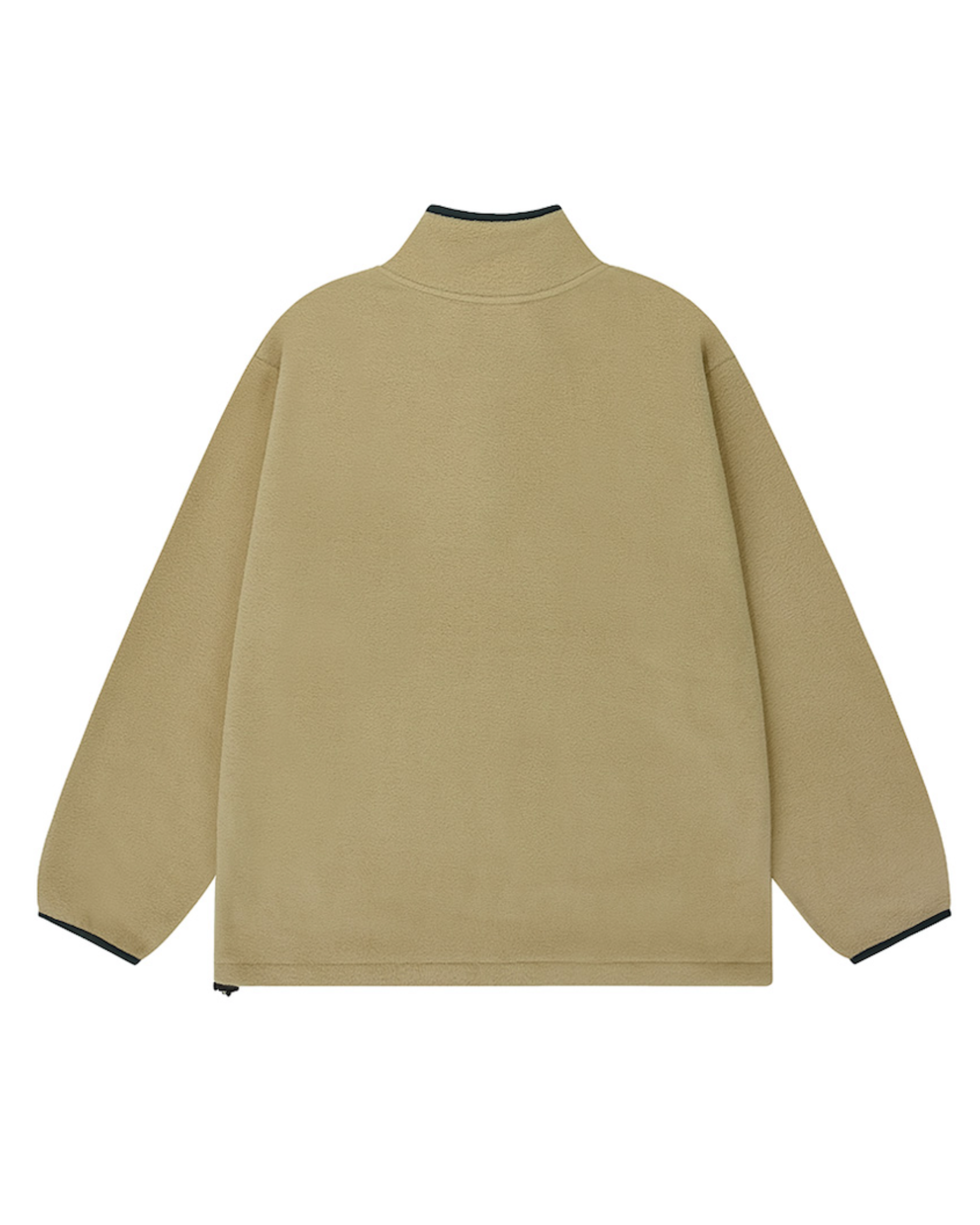 Fleece button anorak beige