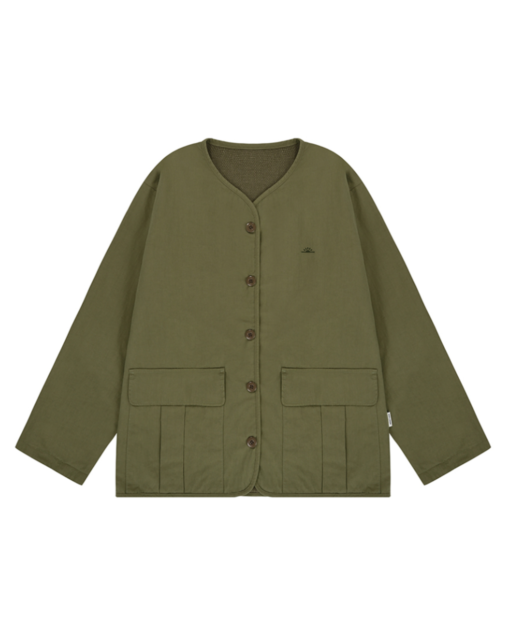 Reversible utility round jacket khaki