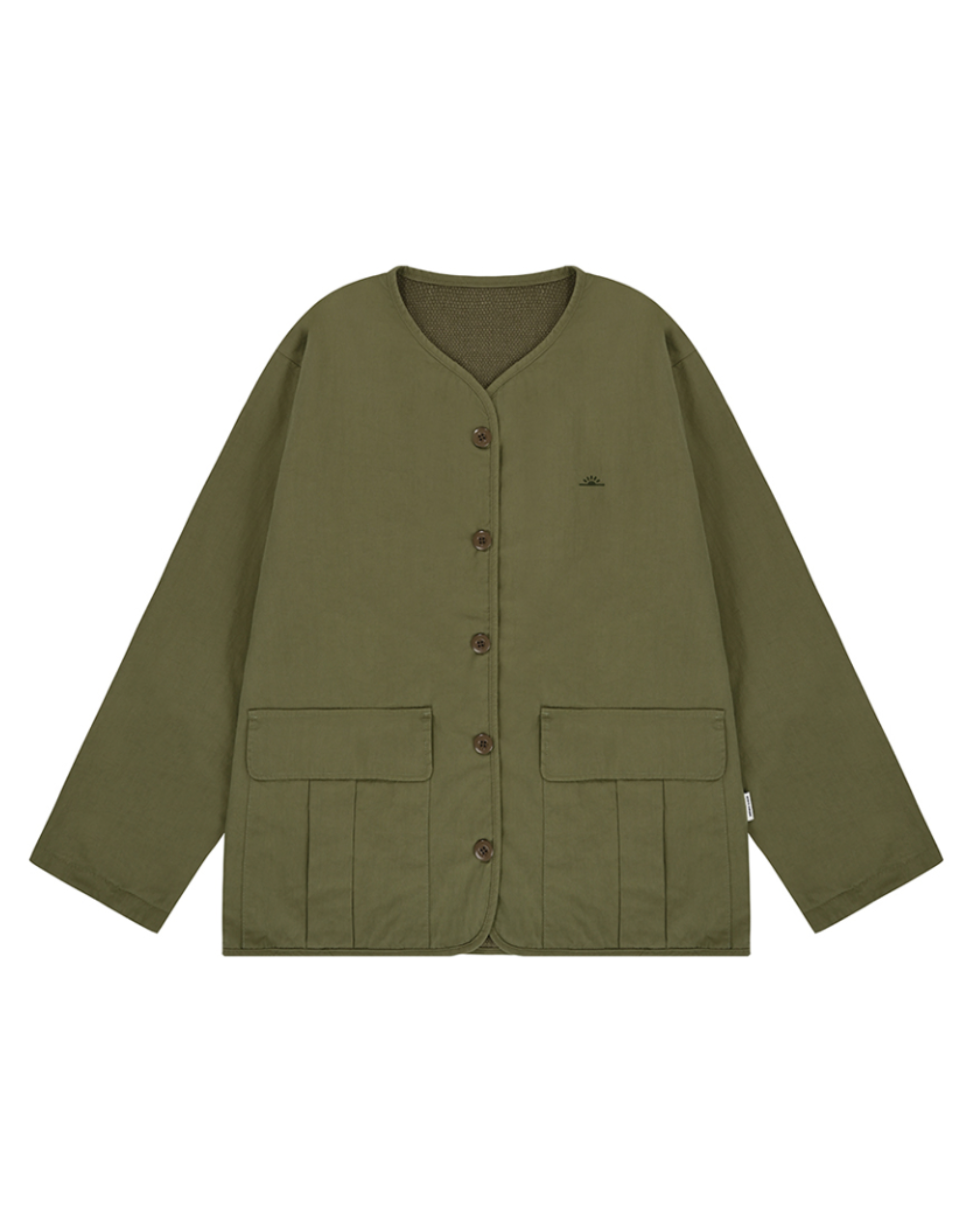Reversible utility round jacket khaki