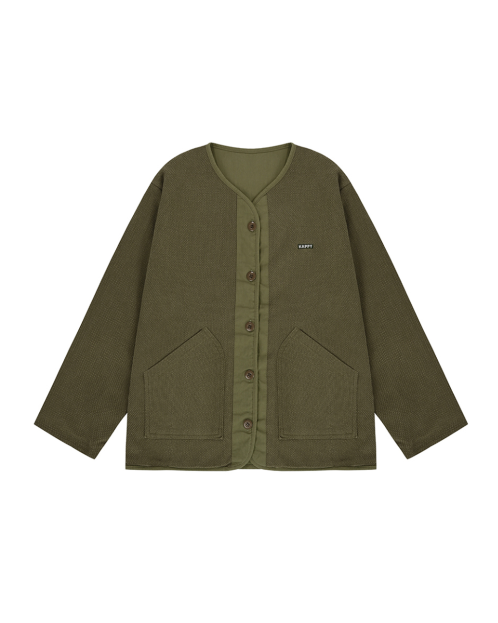 Reversible utility round jacket khaki