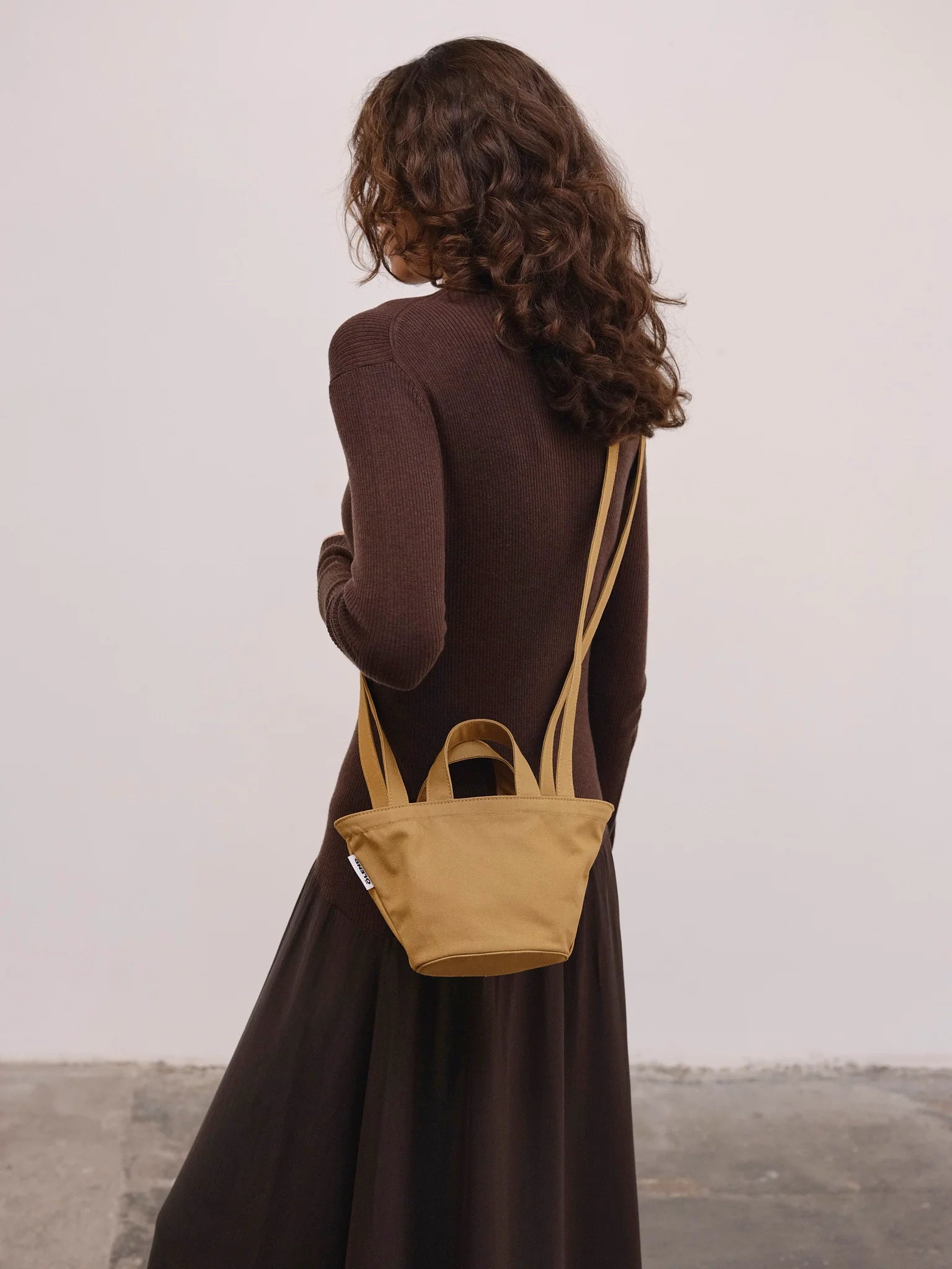 Mini basket bag mustard