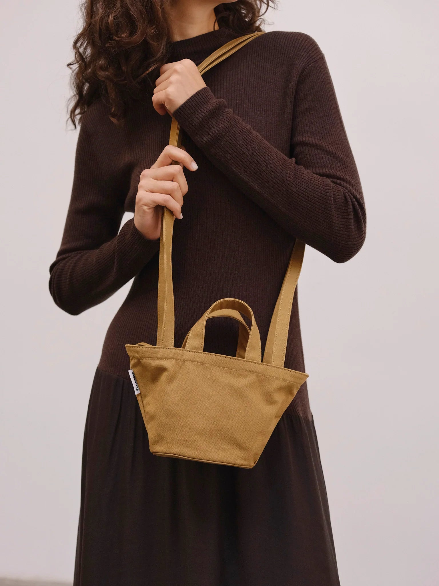 Mini basket bag mustard