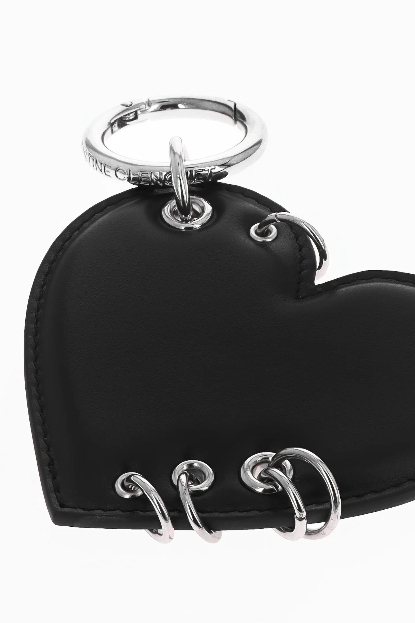 Heart black nappa charm