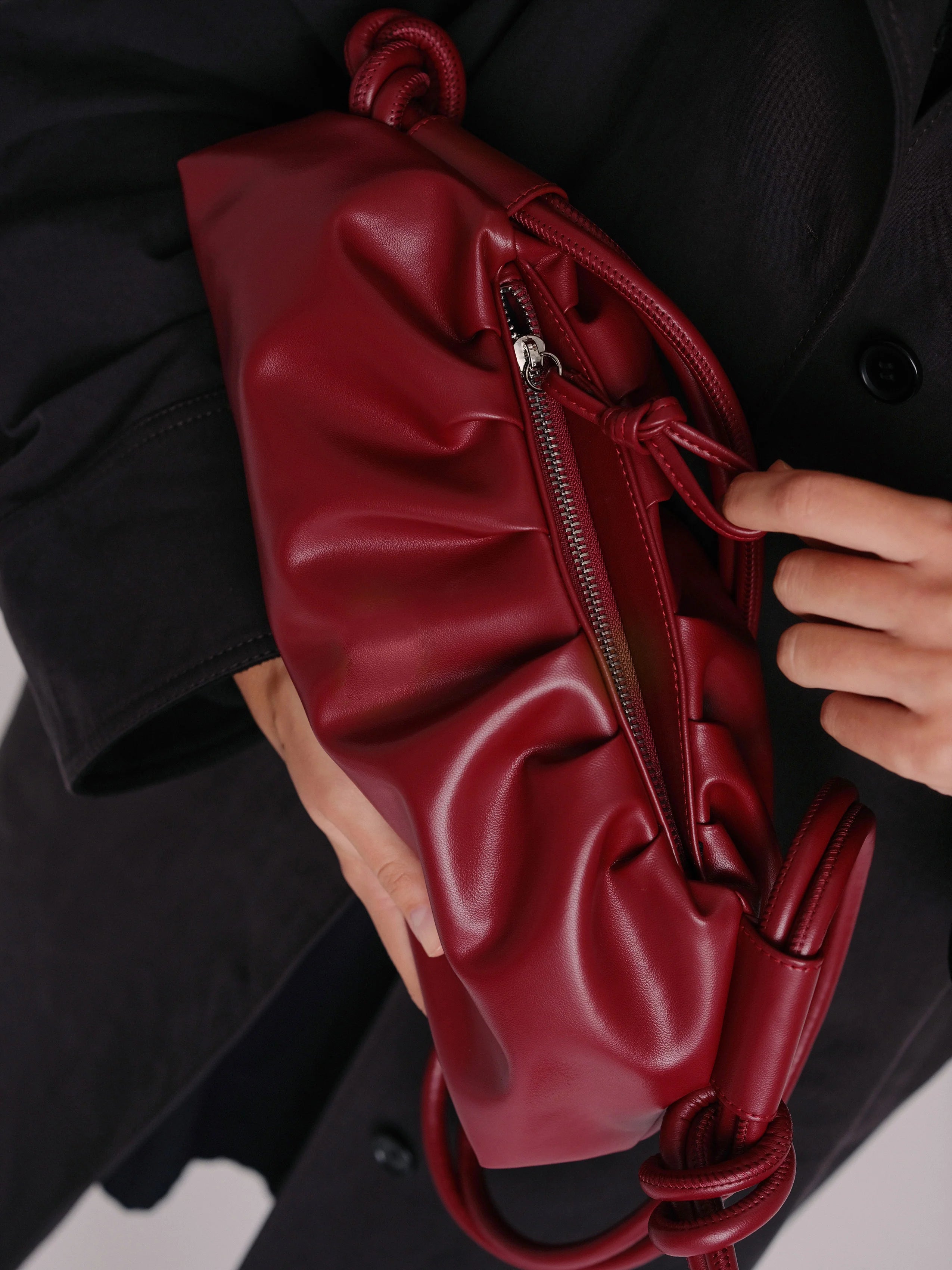 Dumpling bag cherry red