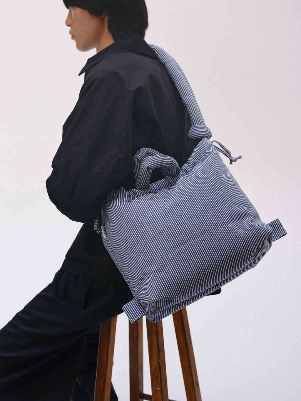 Ona soft bag cotton navy stripe