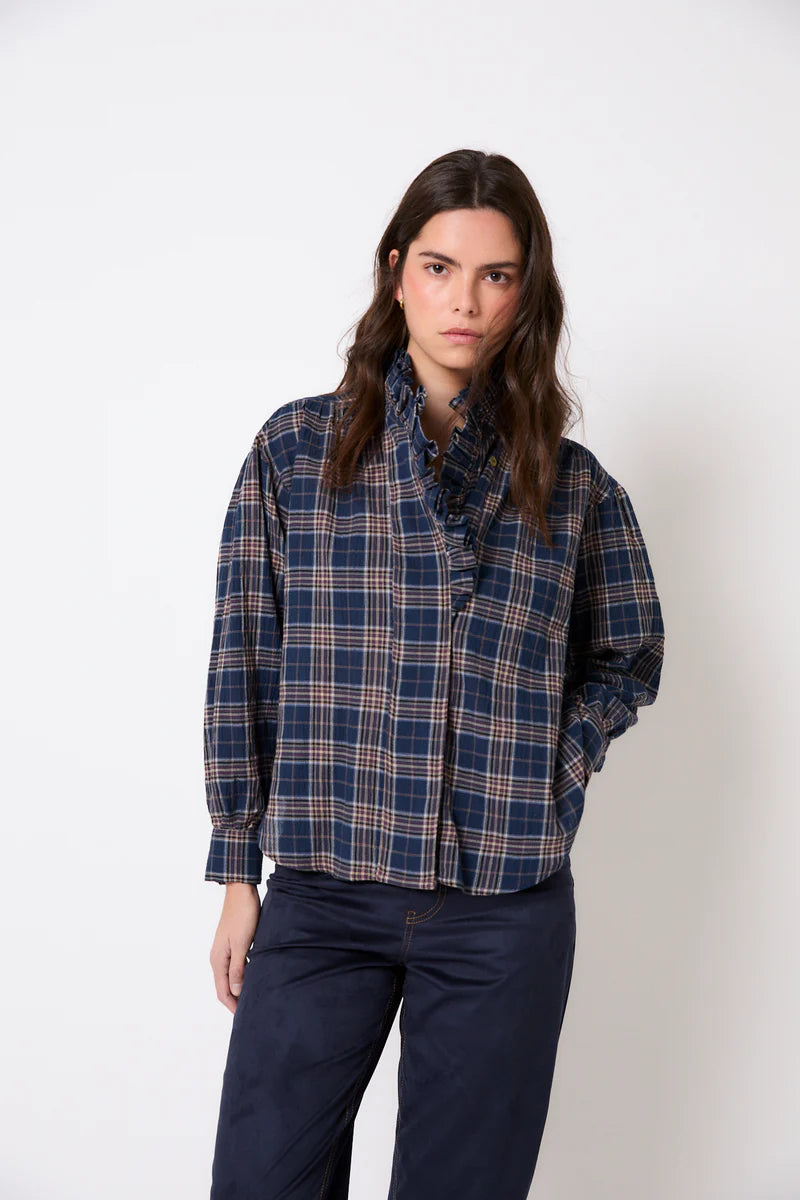 Blouse maribel cuadro azul